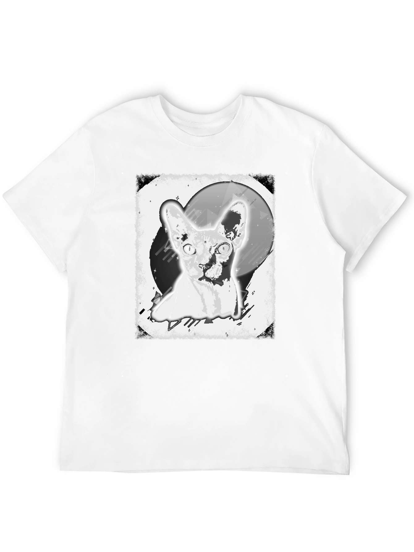 Sphynx Cat Graphic Tee - Unisex Black T-Shirt