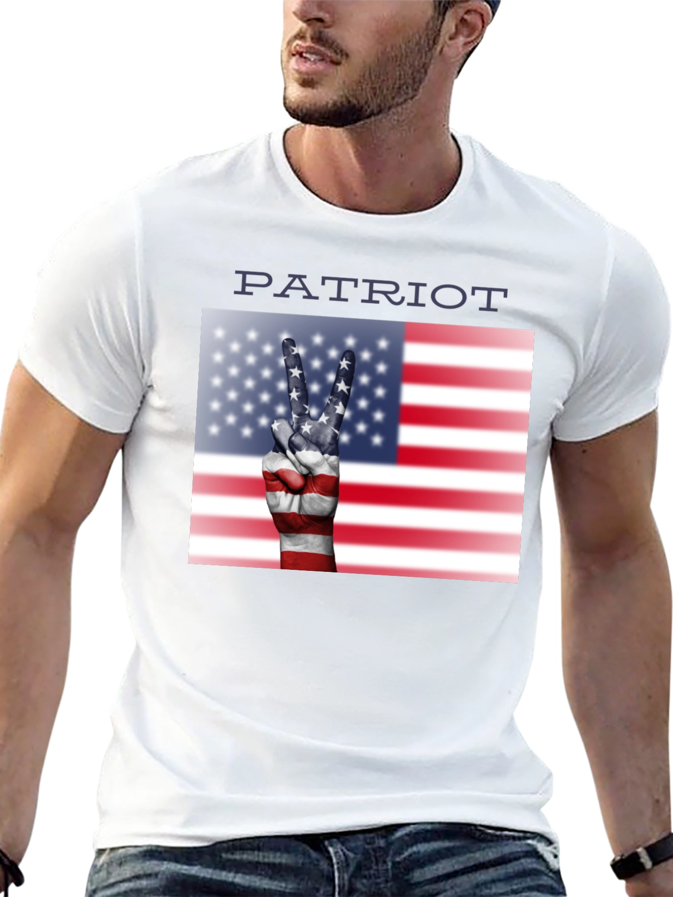 Patriot T-Shirt - Peace USA Flag Hand