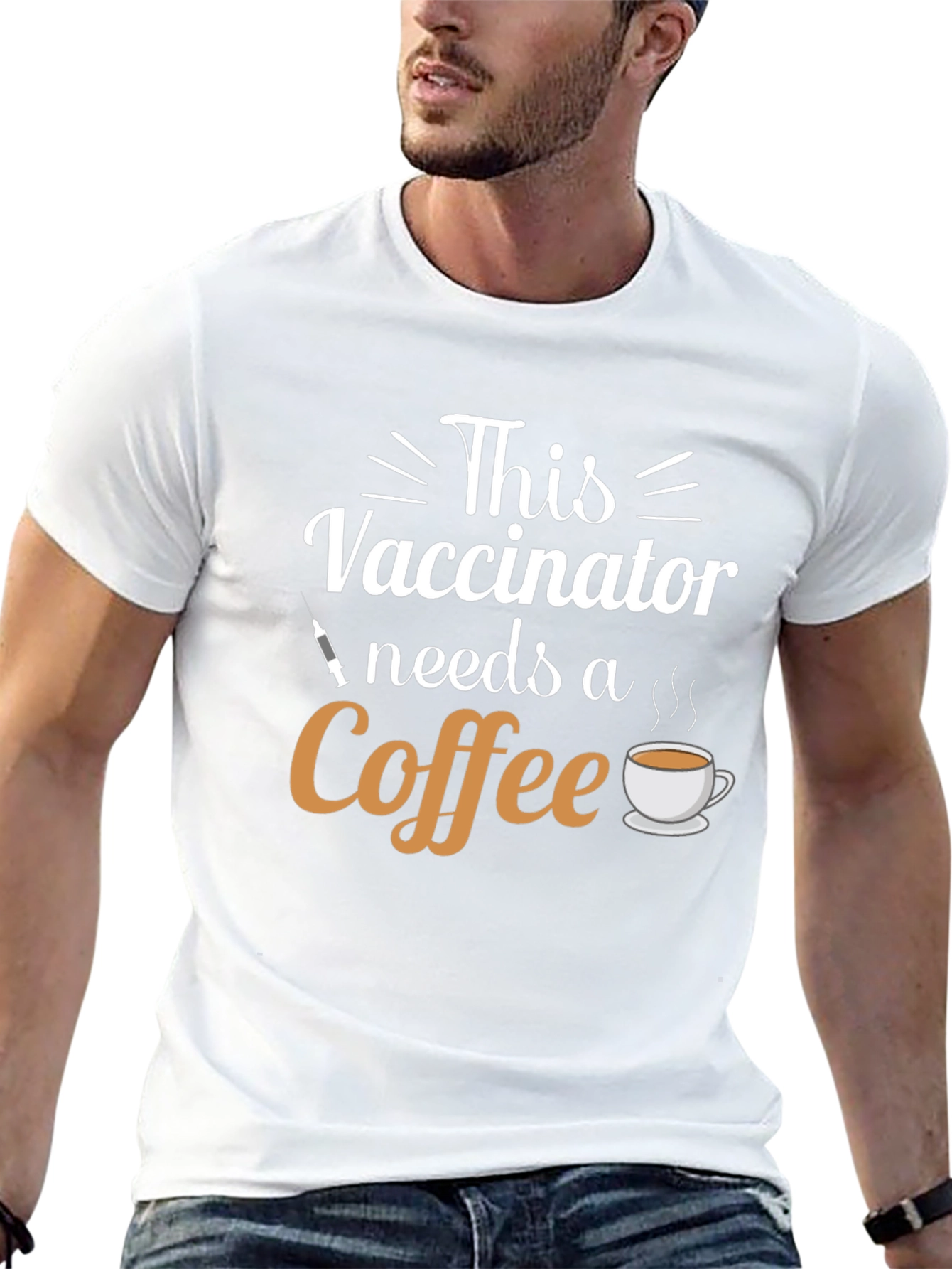 Vaccinator Needs Coffee T-Shirt - Black Cotton Tee