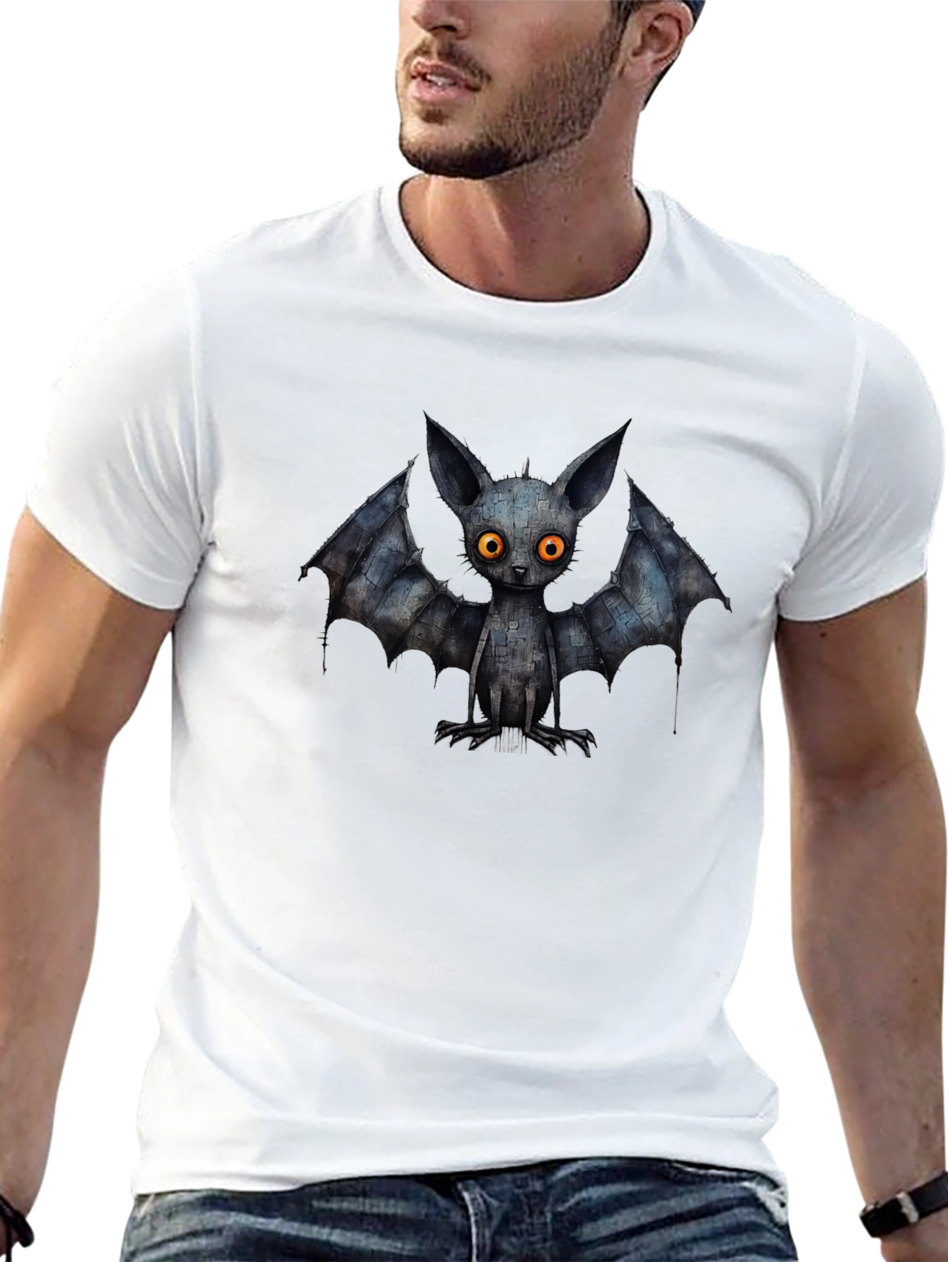 Creepy Cute Bat Graphic Tee - Black