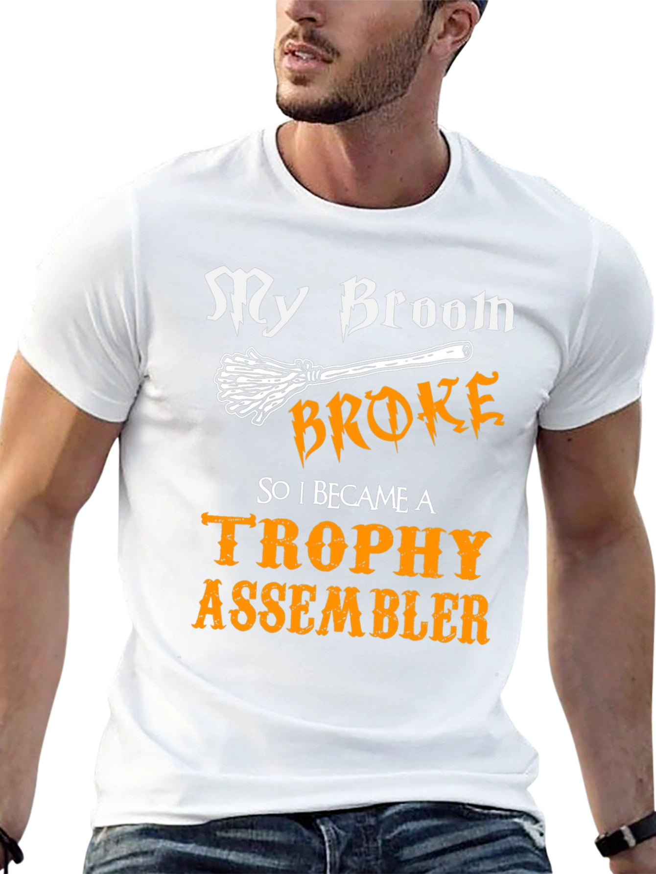 My Broom Broke Trophy Assembler Graphic Tee