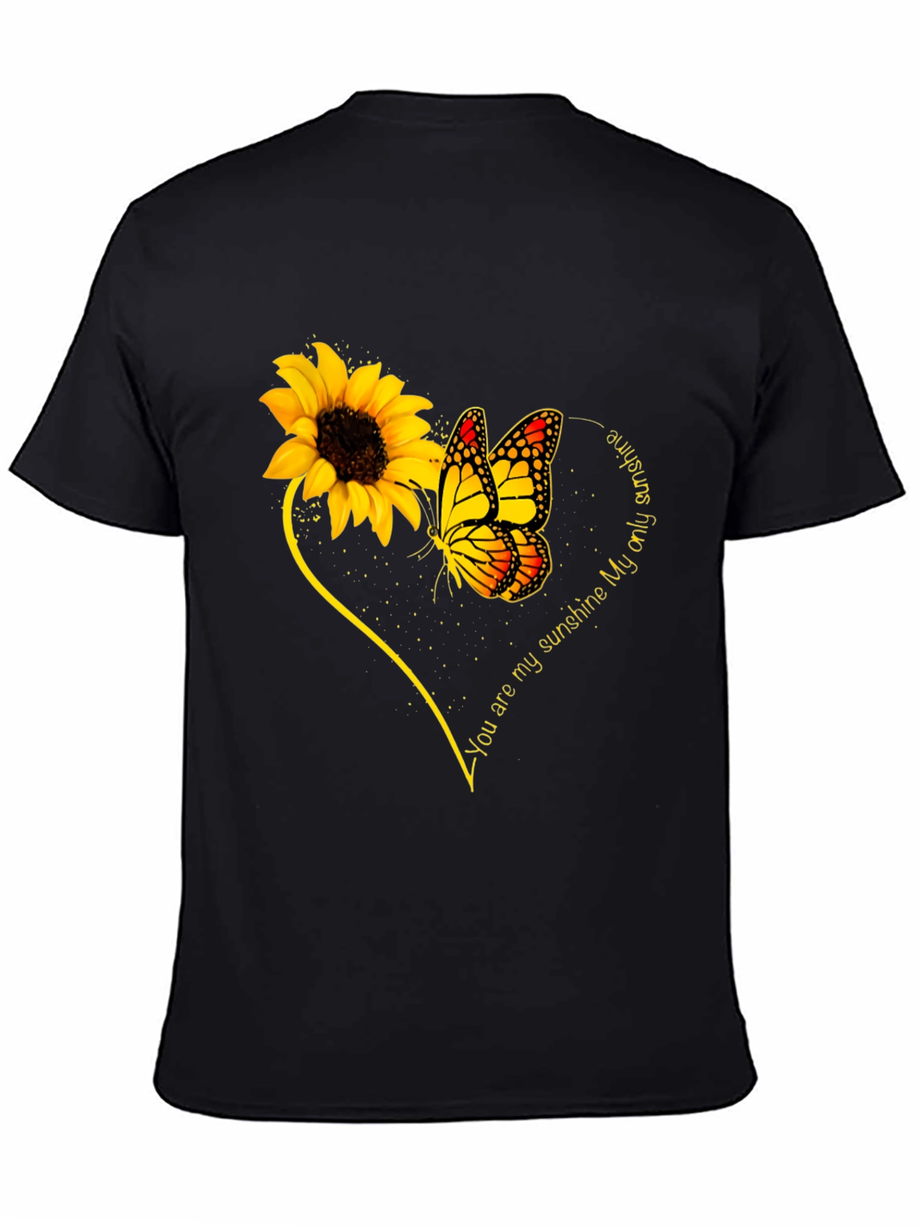 Sunflower Butterfly Heart Graphic Tee
