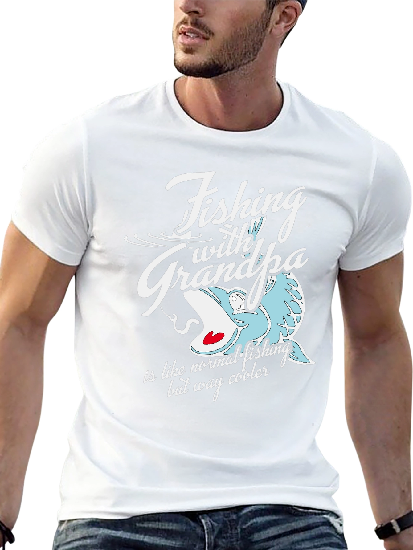 Fishing with Grandpa Black Graphic Tee