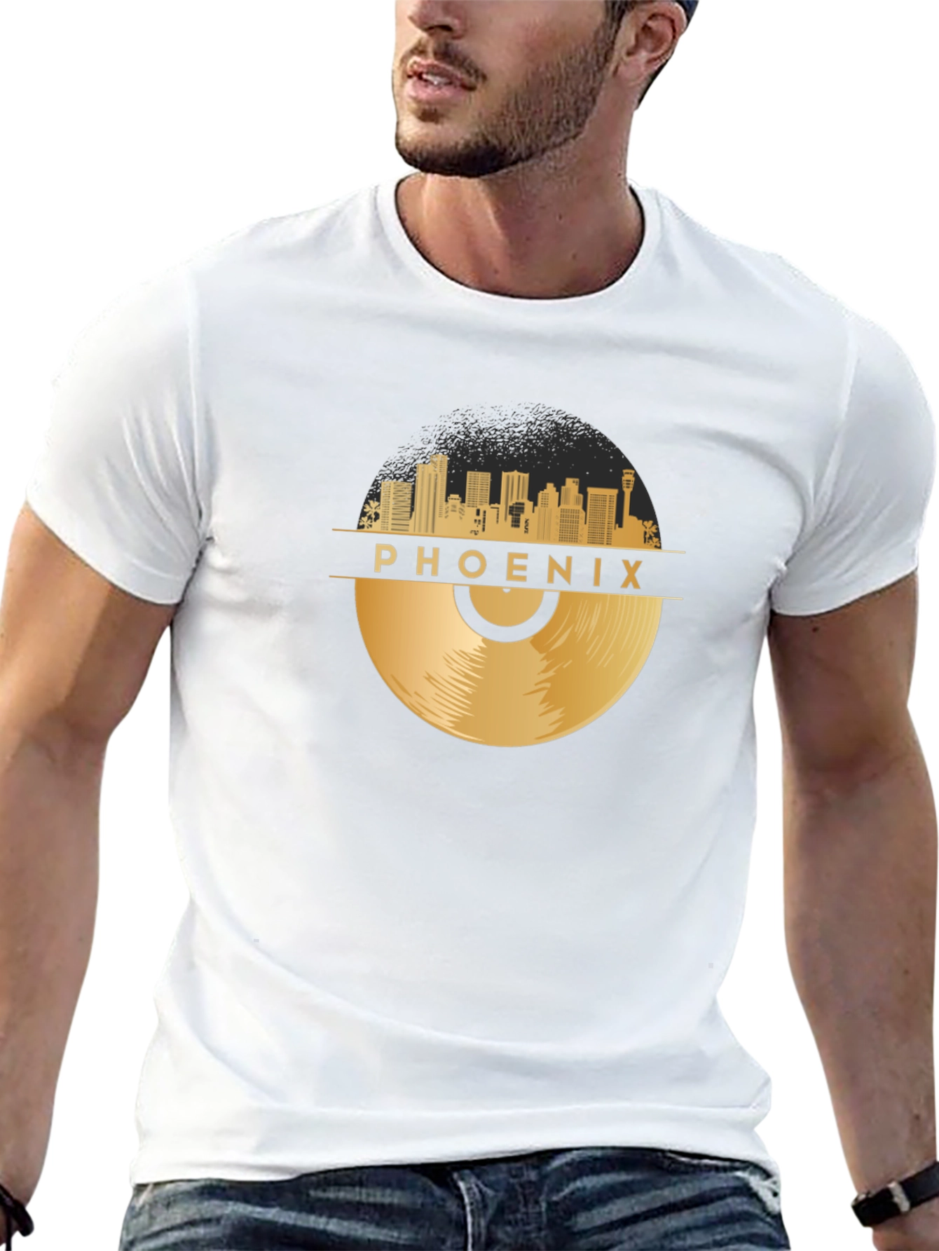 Phoenix Skyline Record Graphic T-Shirt
