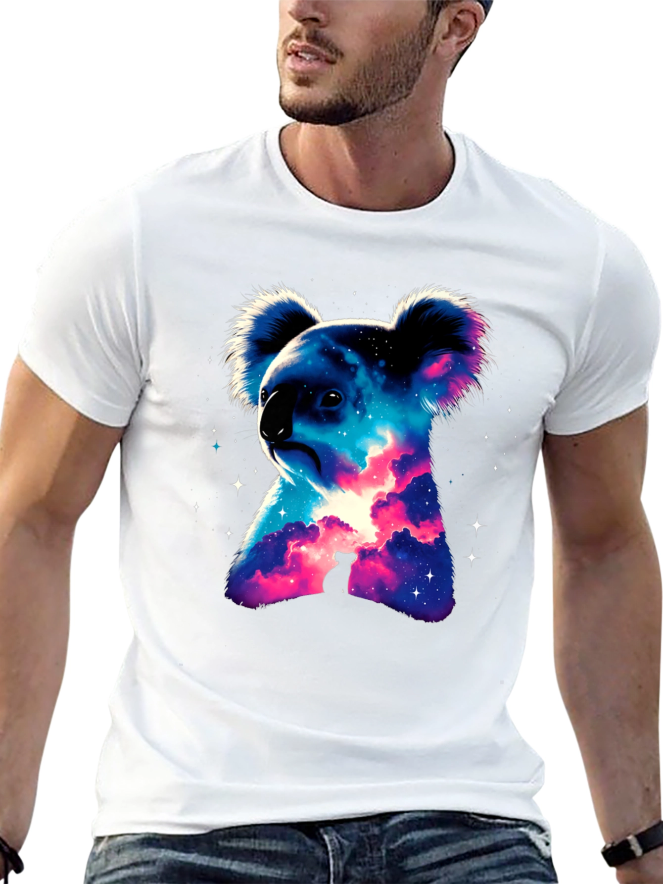 Galaxy Koala Black T-Shirt - Unique Graphic Tee