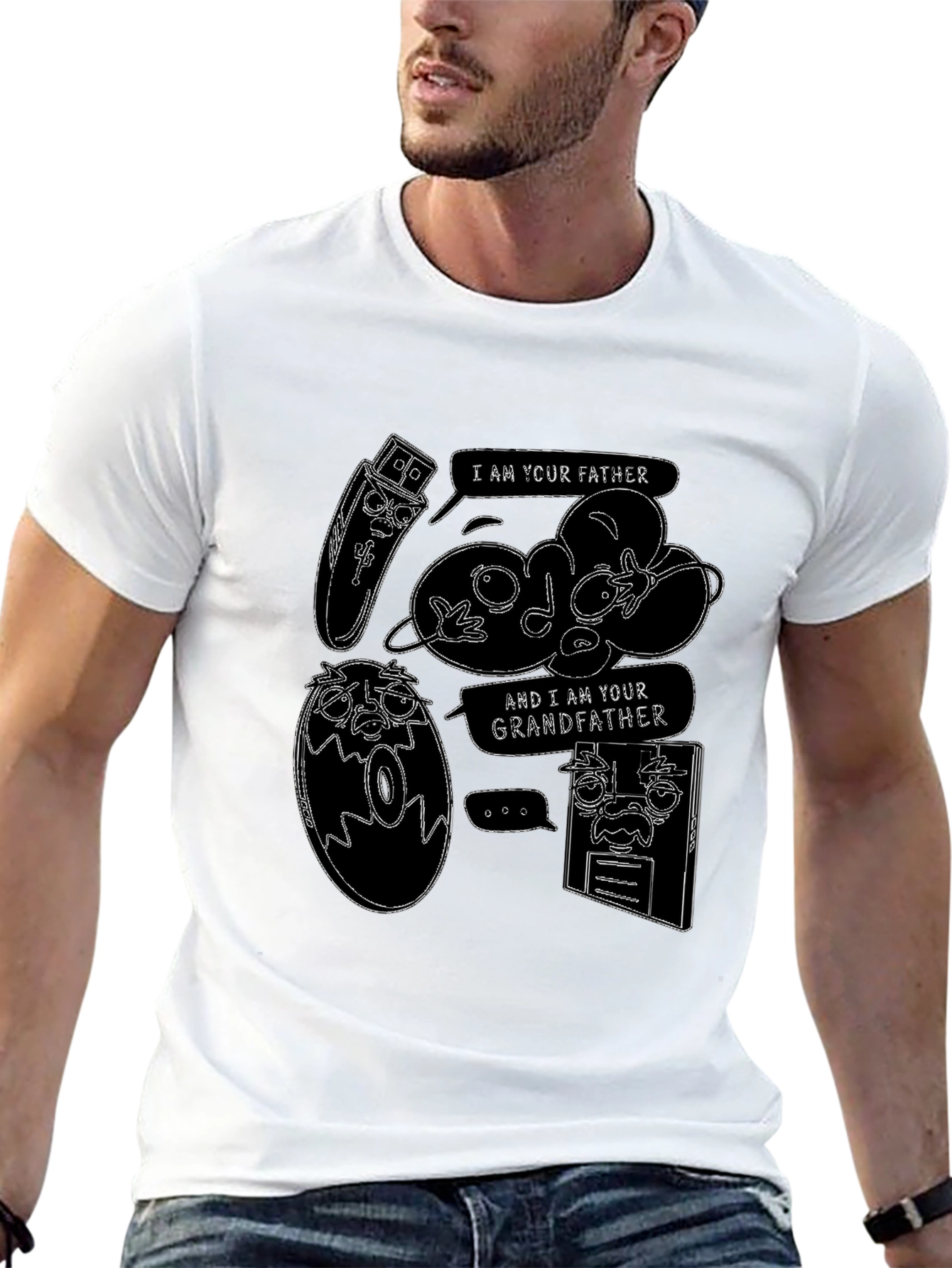 Funny Tech Family Tree Black T-Shirt