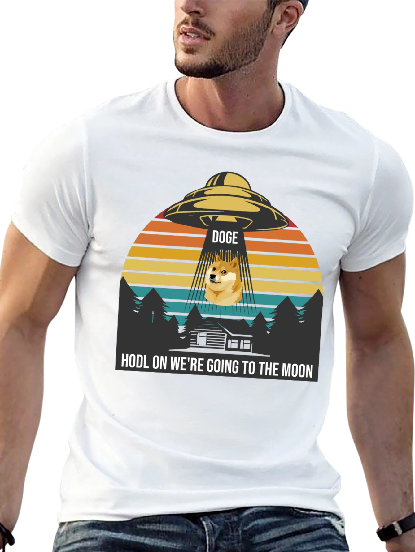Doge UFO HODL to the Moon T-Shirt