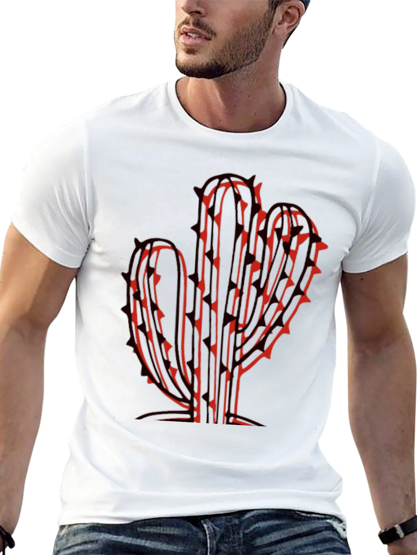 Mens Cactus Graphic Tee - Bold Desert Style