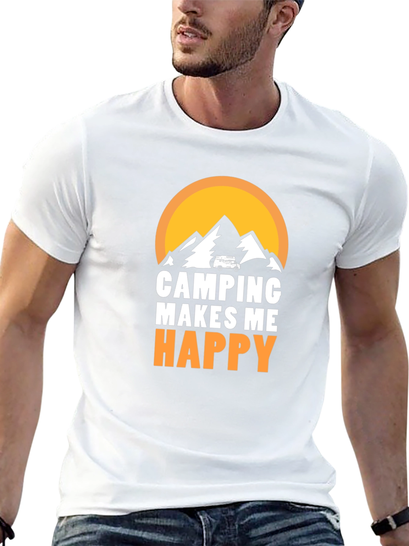 Camping Makes Me Happy Graphic Tee