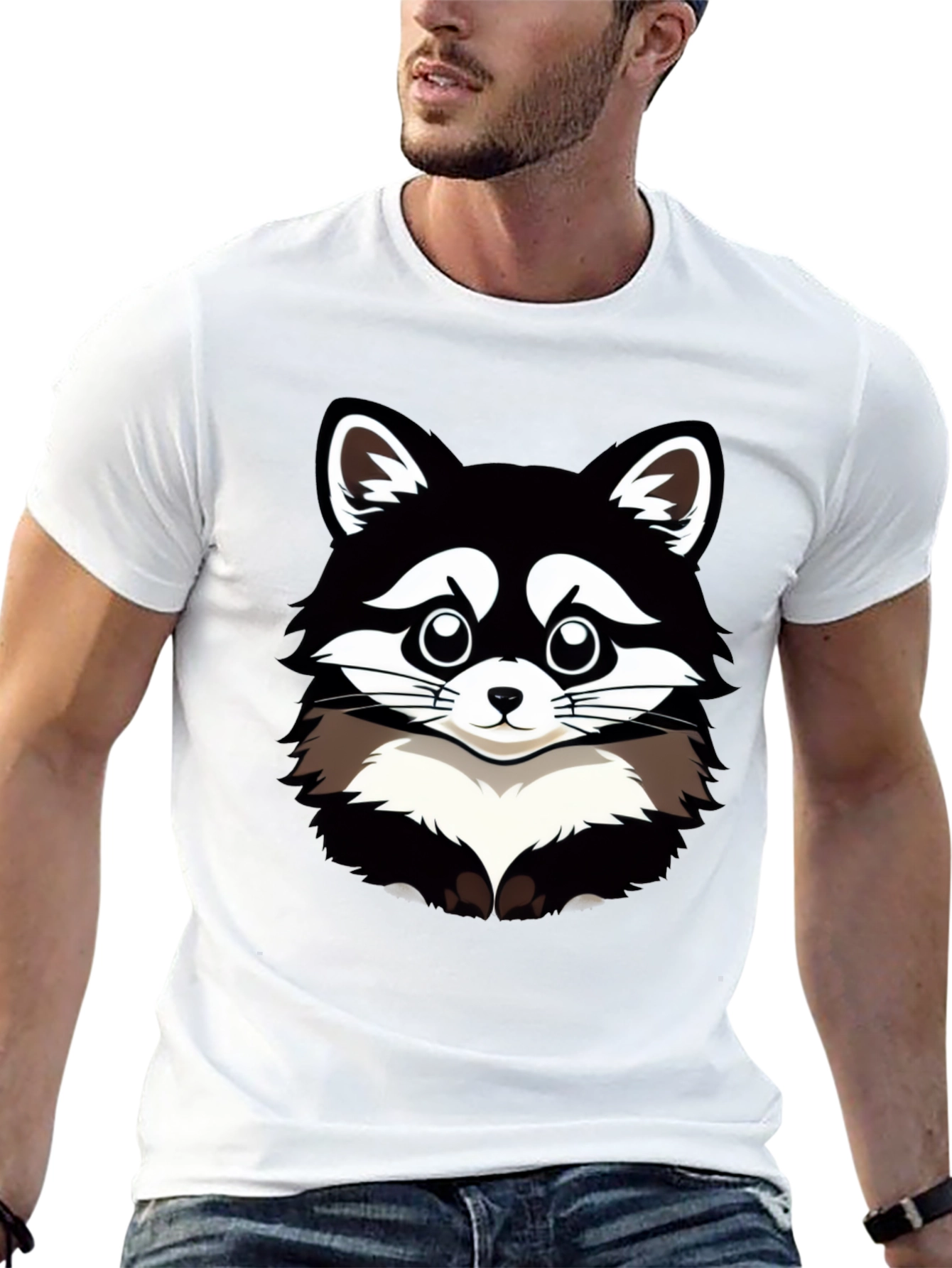 Raccoon Graphic T-Shirt - Mens Black Tee