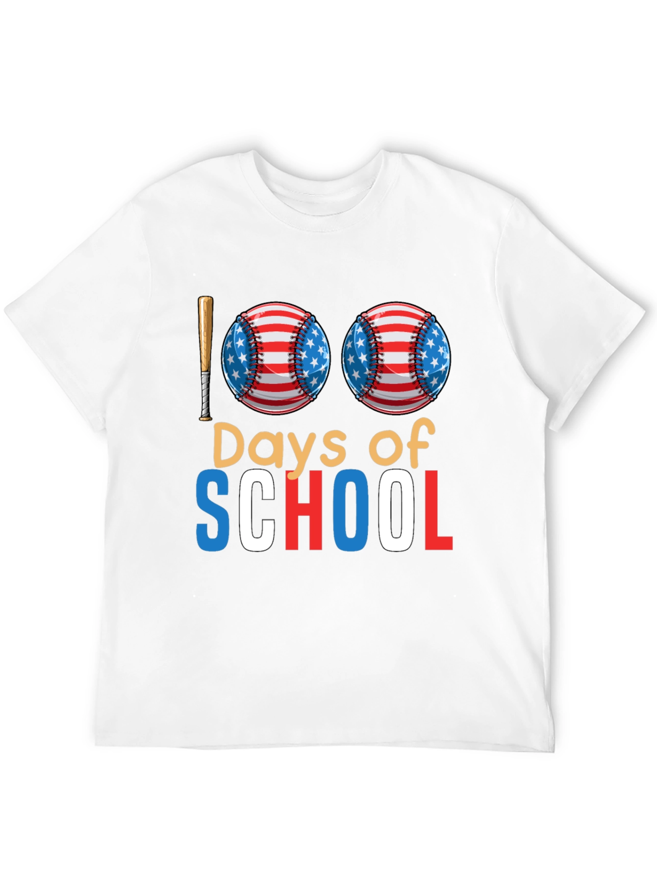 100 Days of School Baseball T-Shirt