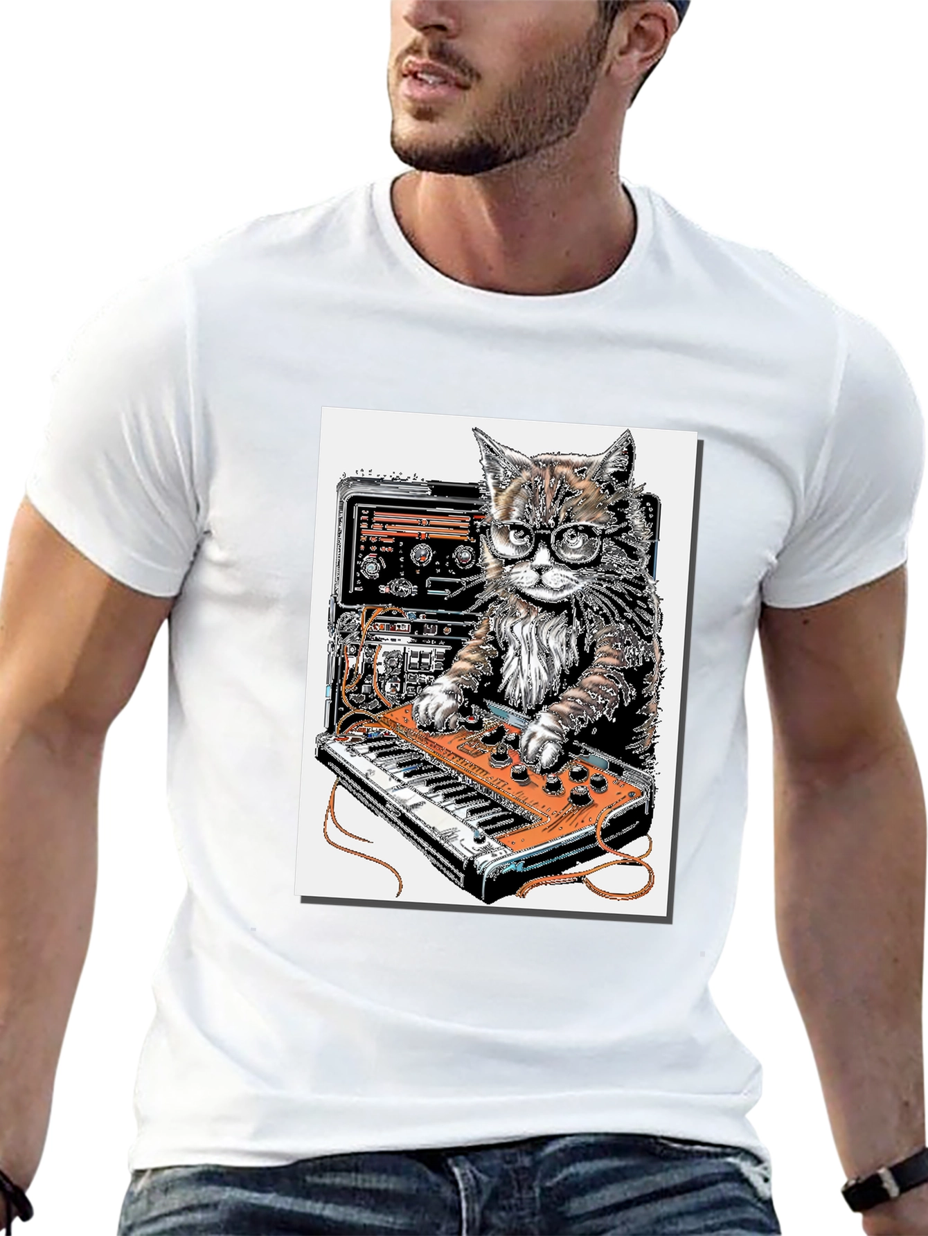 Cool Cat DJ Graphic T-Shirt