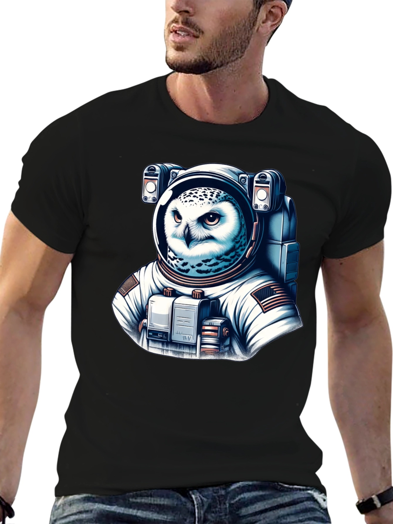 Owl Astronaut Graphic T-Shirt - Space Explorer Tee