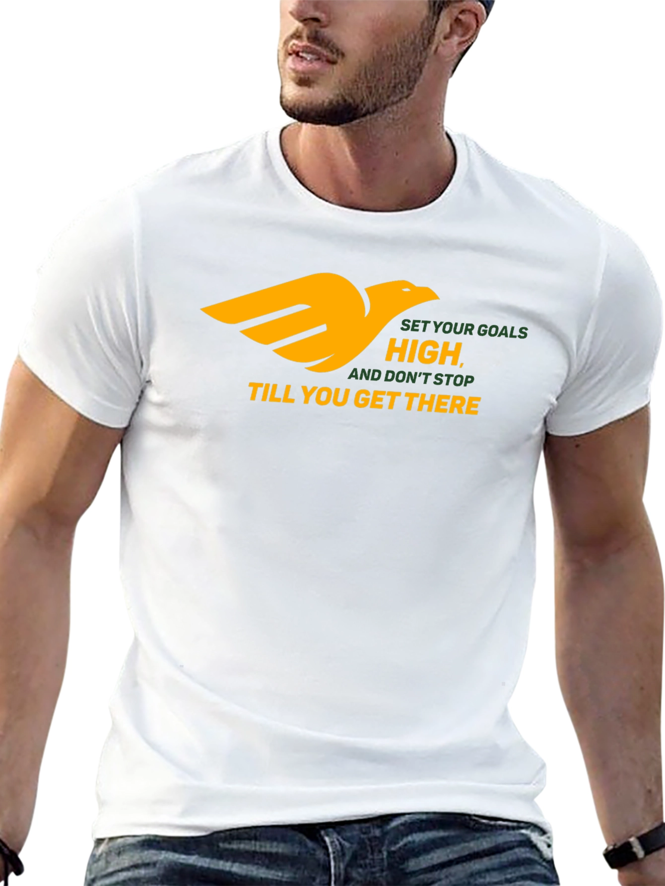Motivational Black T-Shirt - Reach Your Goals!