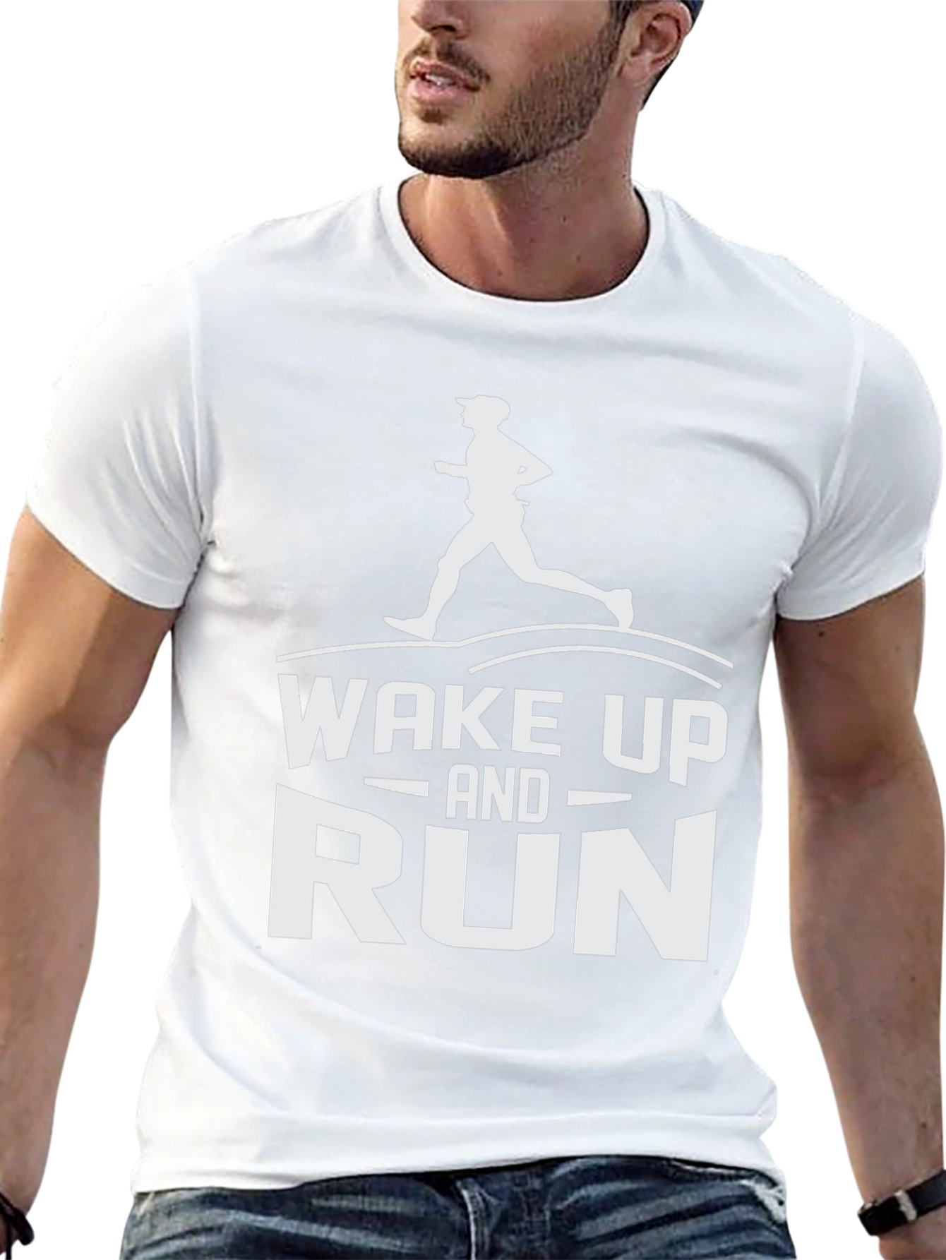 Wake Up and Run Black Graphic Tee