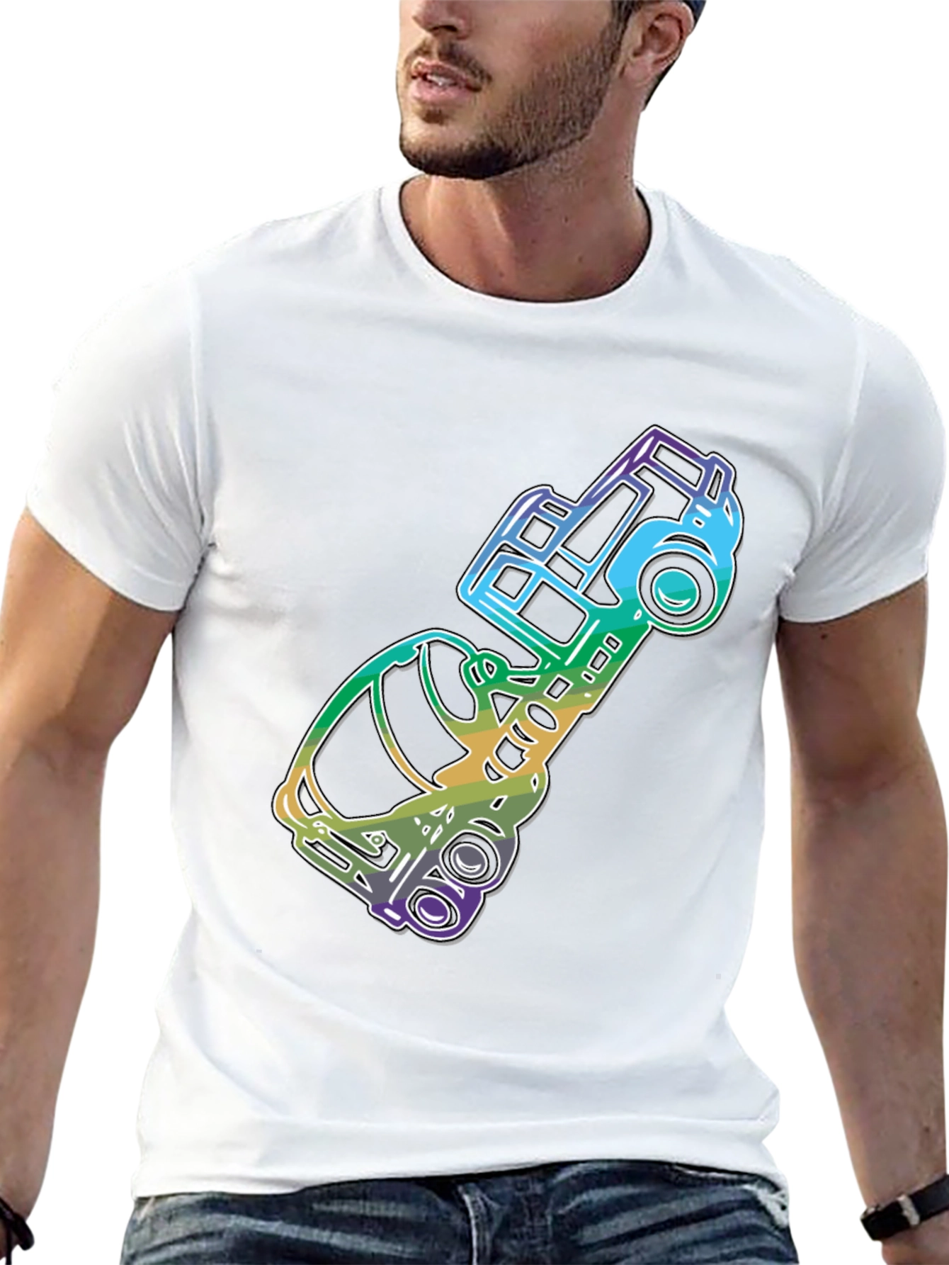 Retro Rainbow Truck Graphic Tee
