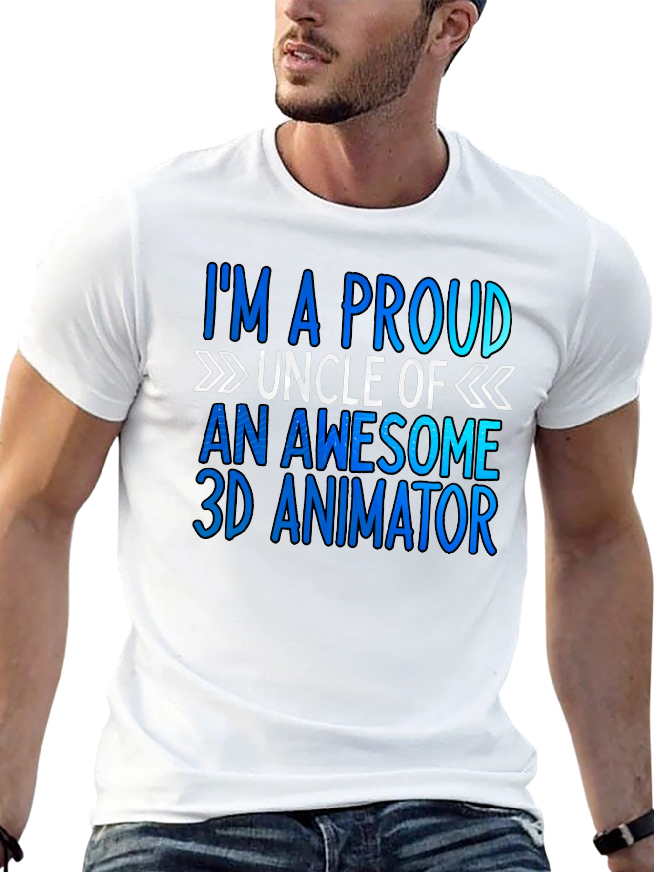 Proud Uncle of a 3D Animator Black T-Shirt