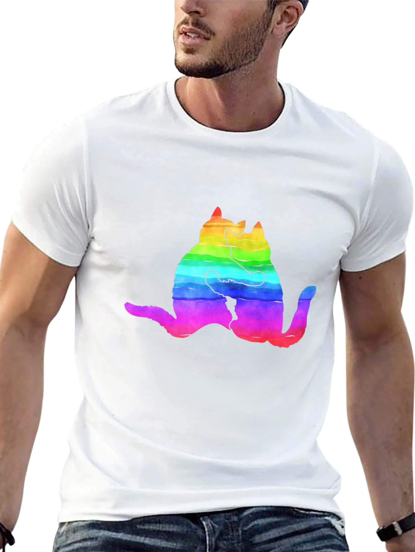 Rainbow Cat Hug T-Shirt