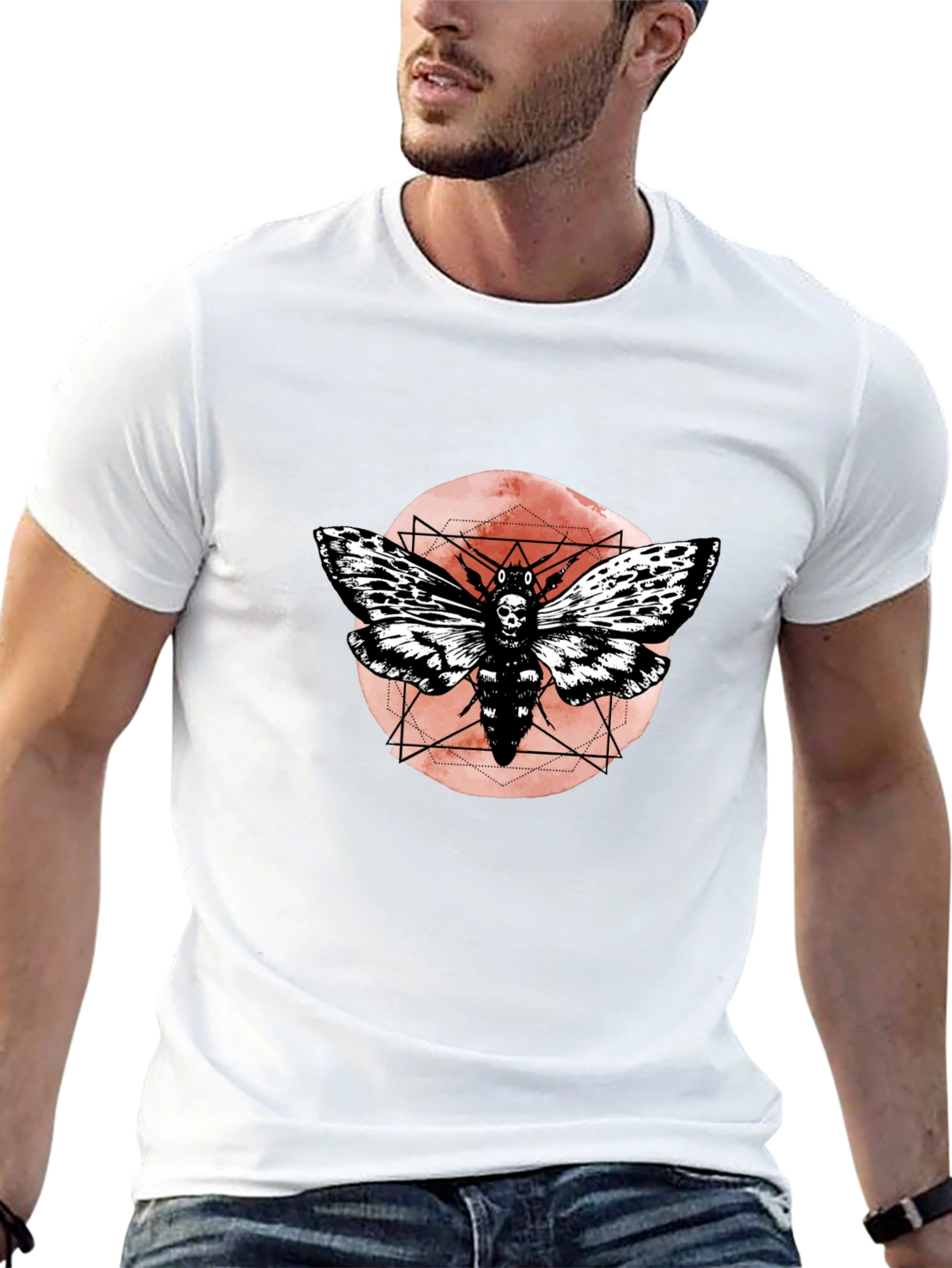 Skull Moth Graphic Tee - Dark Aesthetic T-Shirt