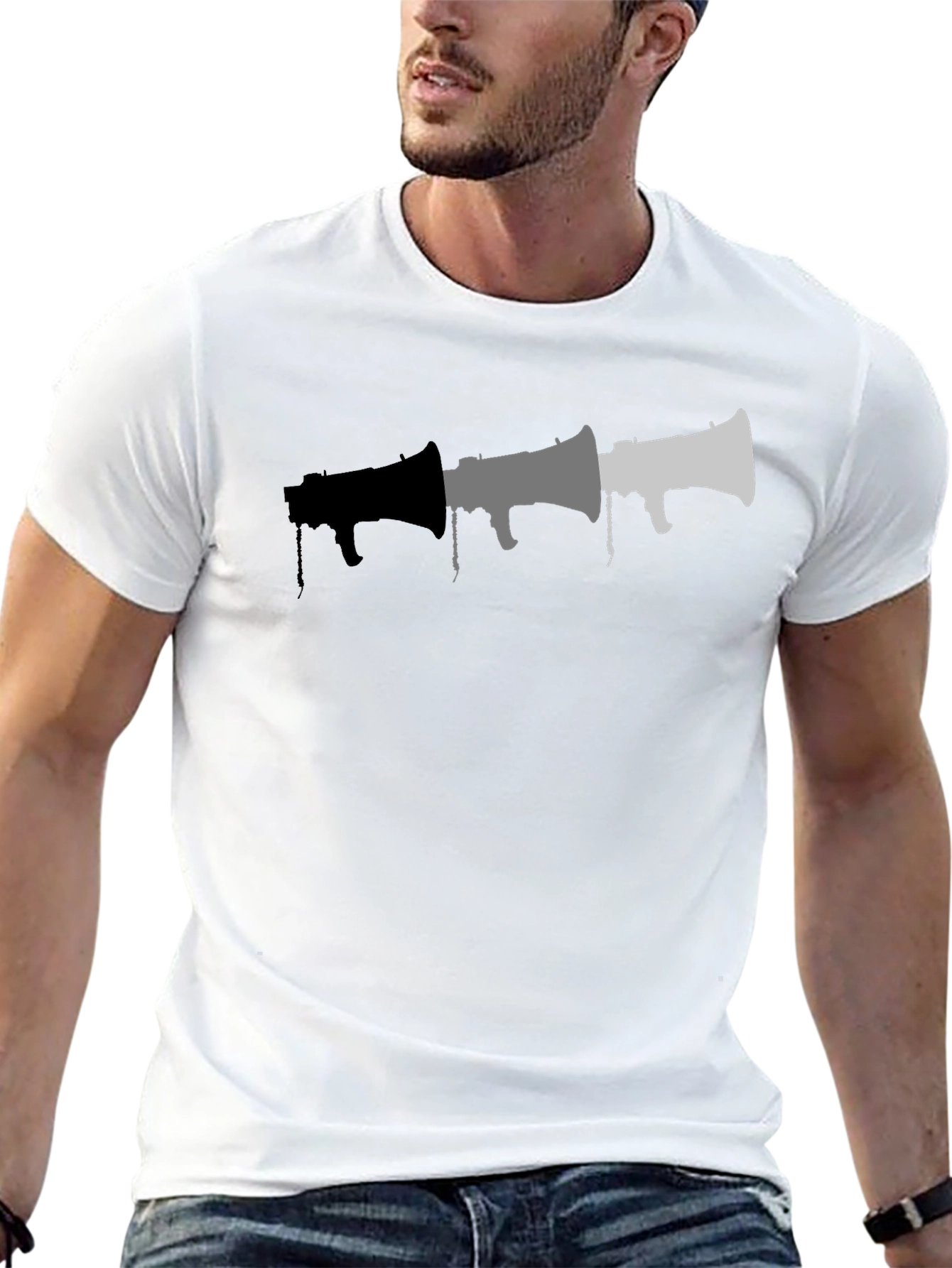 Graphic Megaphone T-Shirt - Black