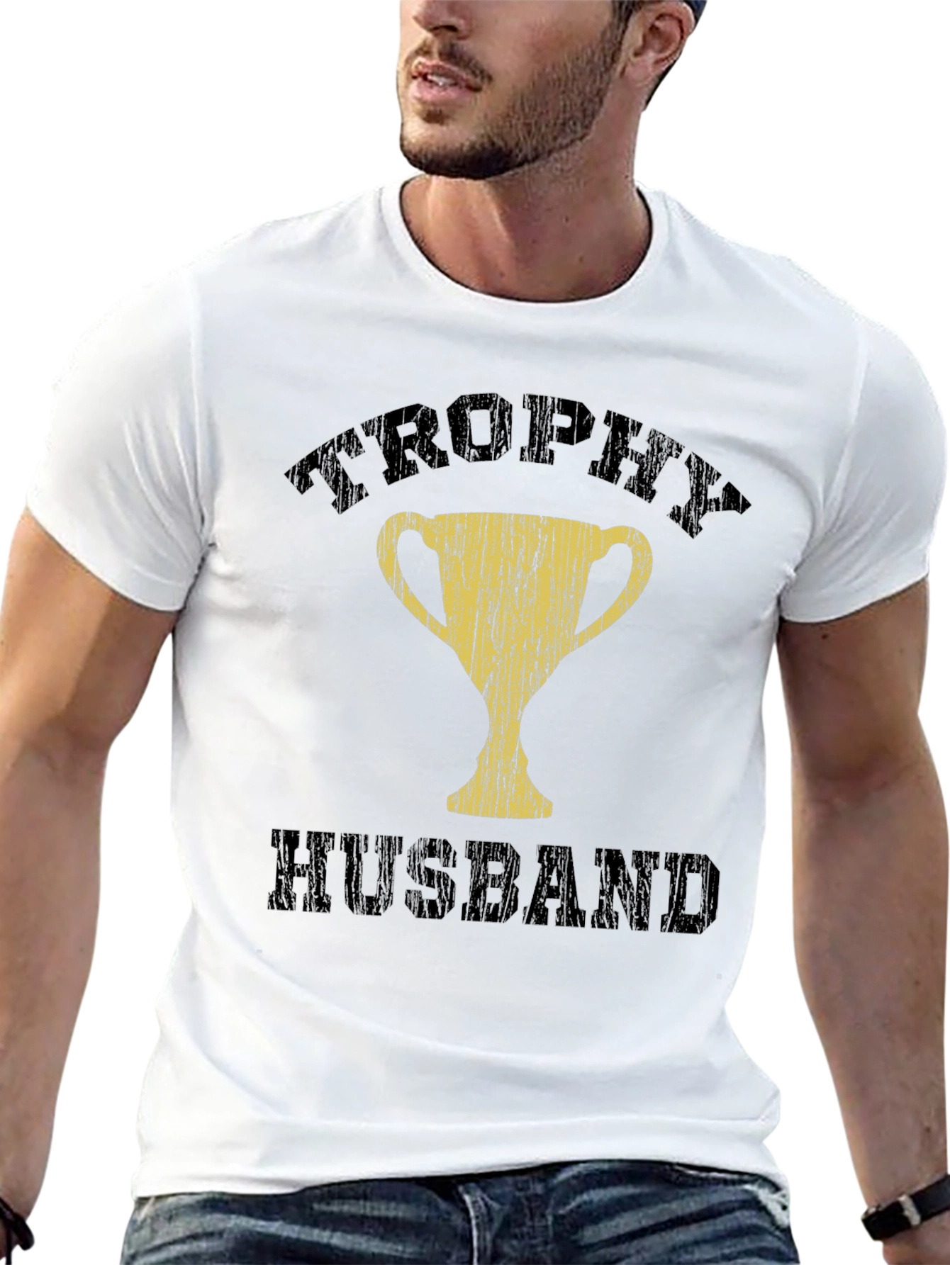 Trophy Husband Black T-Shirt - Humorous Husband Gift