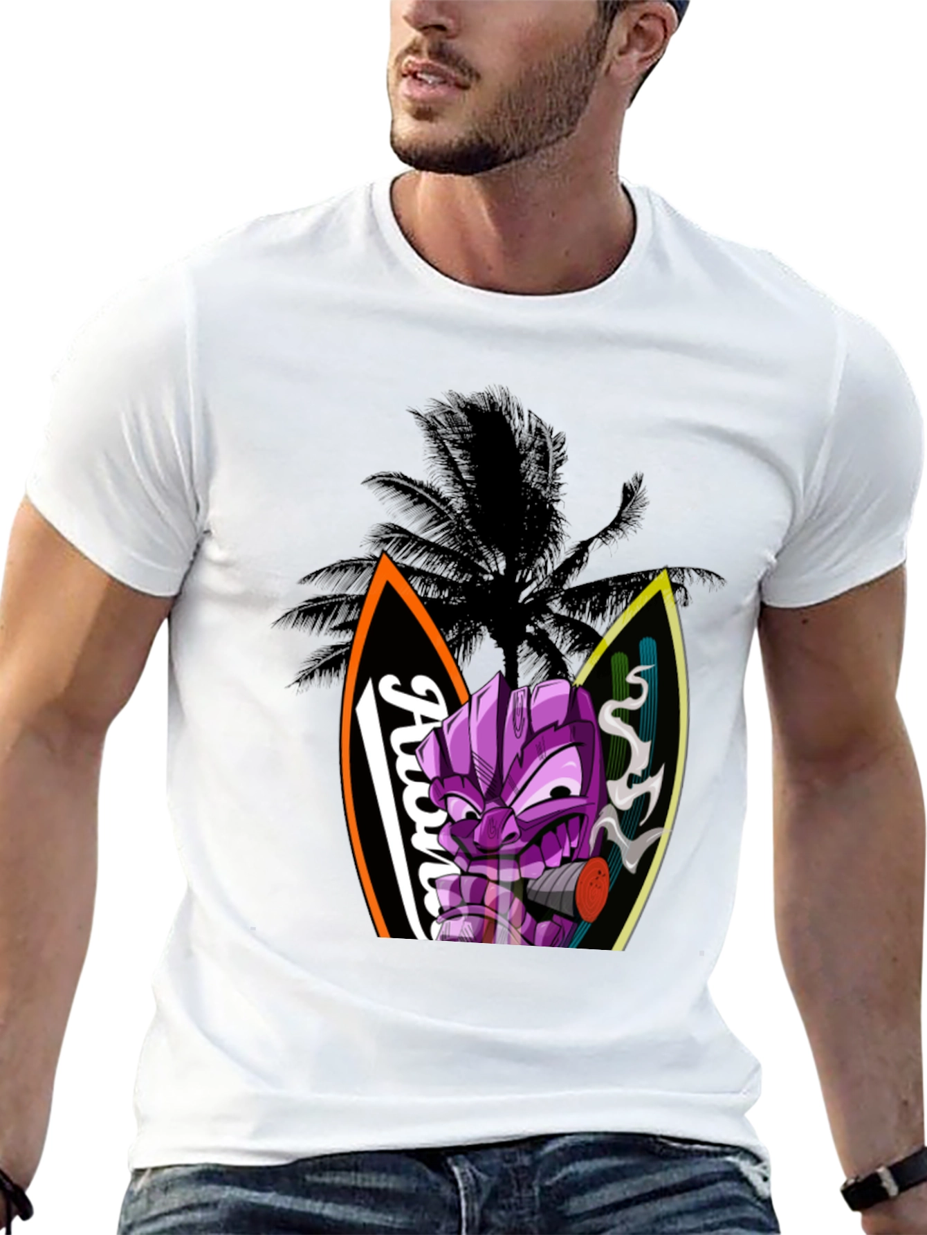 Aloha Tiki Graphic Tee - Island Vibes
