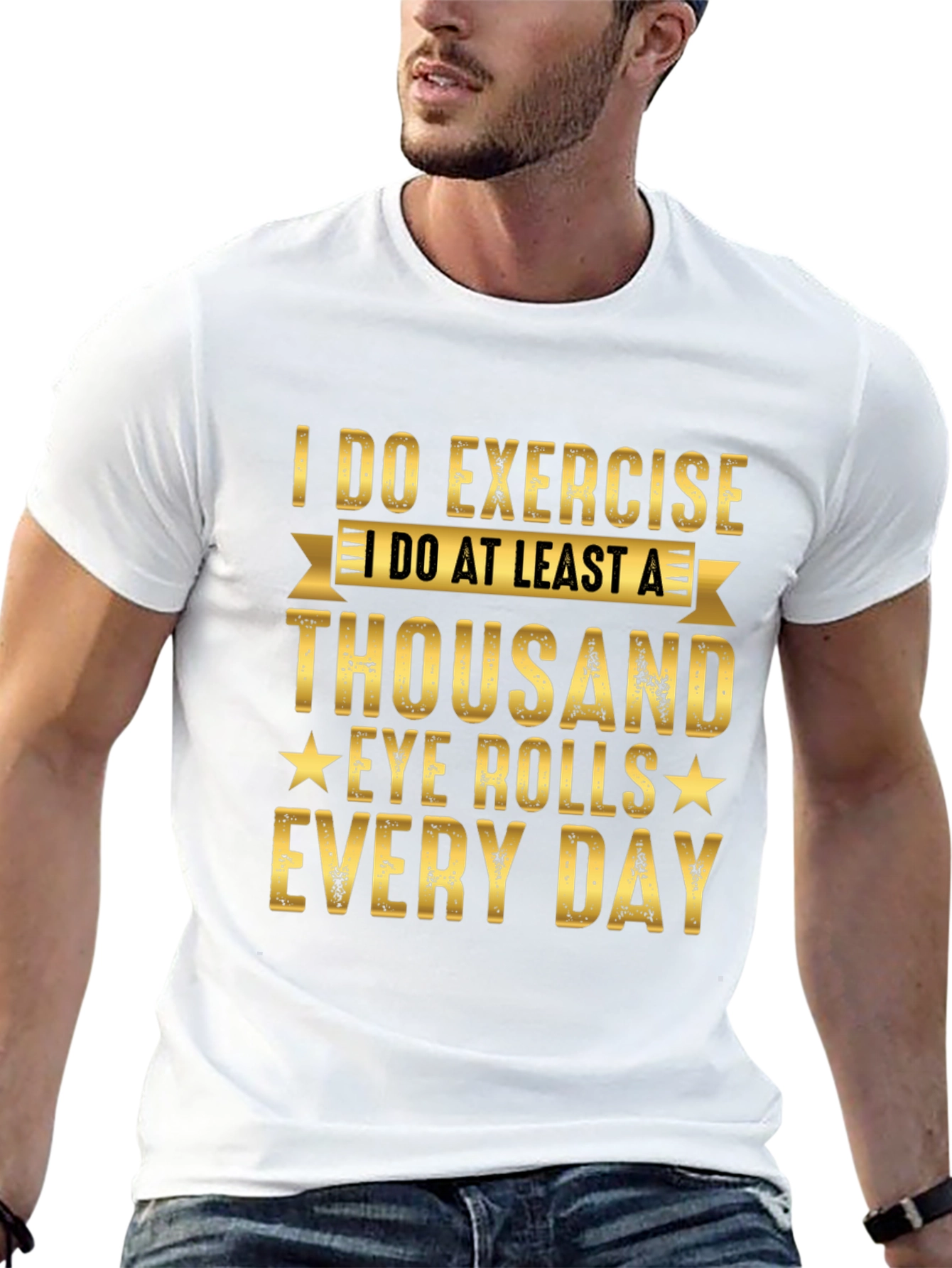 Funny Exercise Eye Rolls Graphic Tee