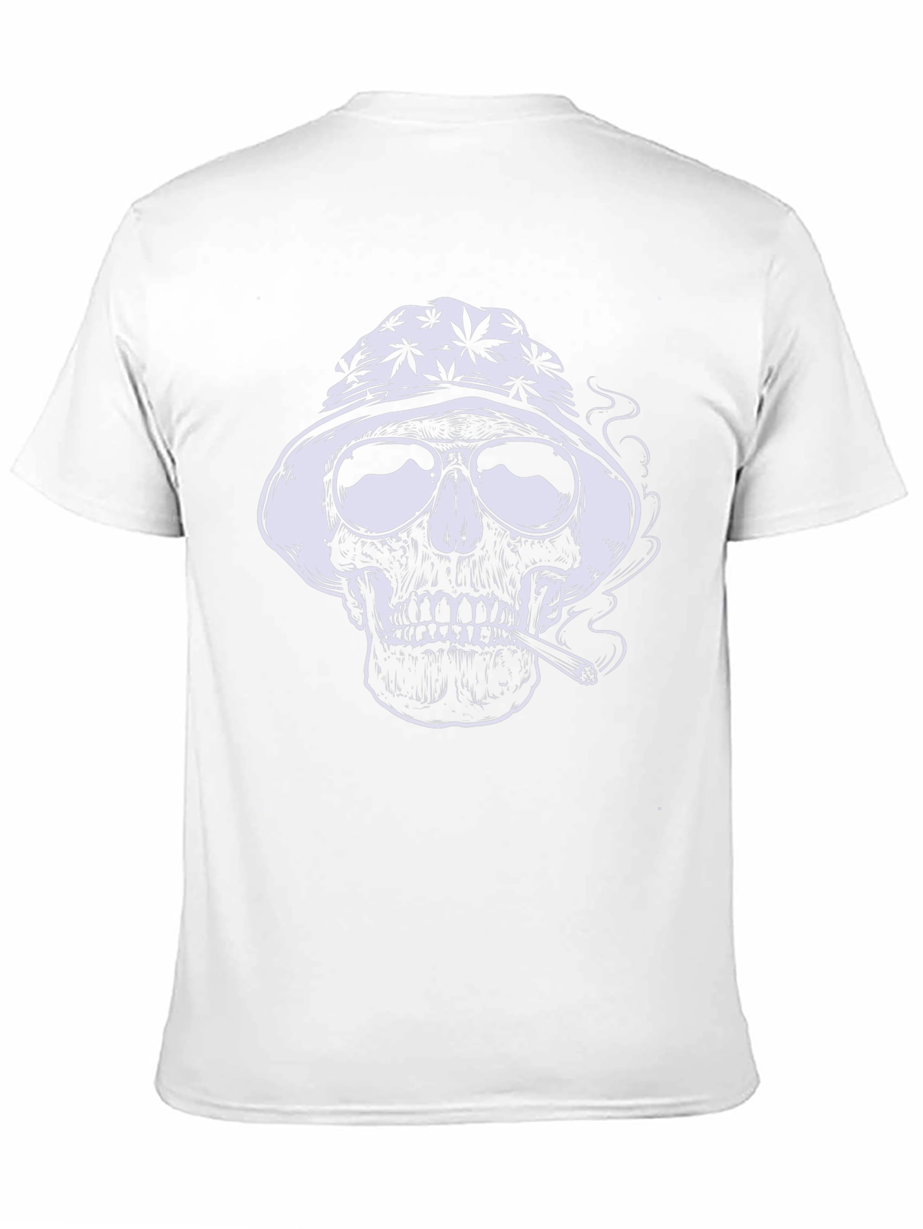 Skull Smoking Weed Graphic Tee - Black