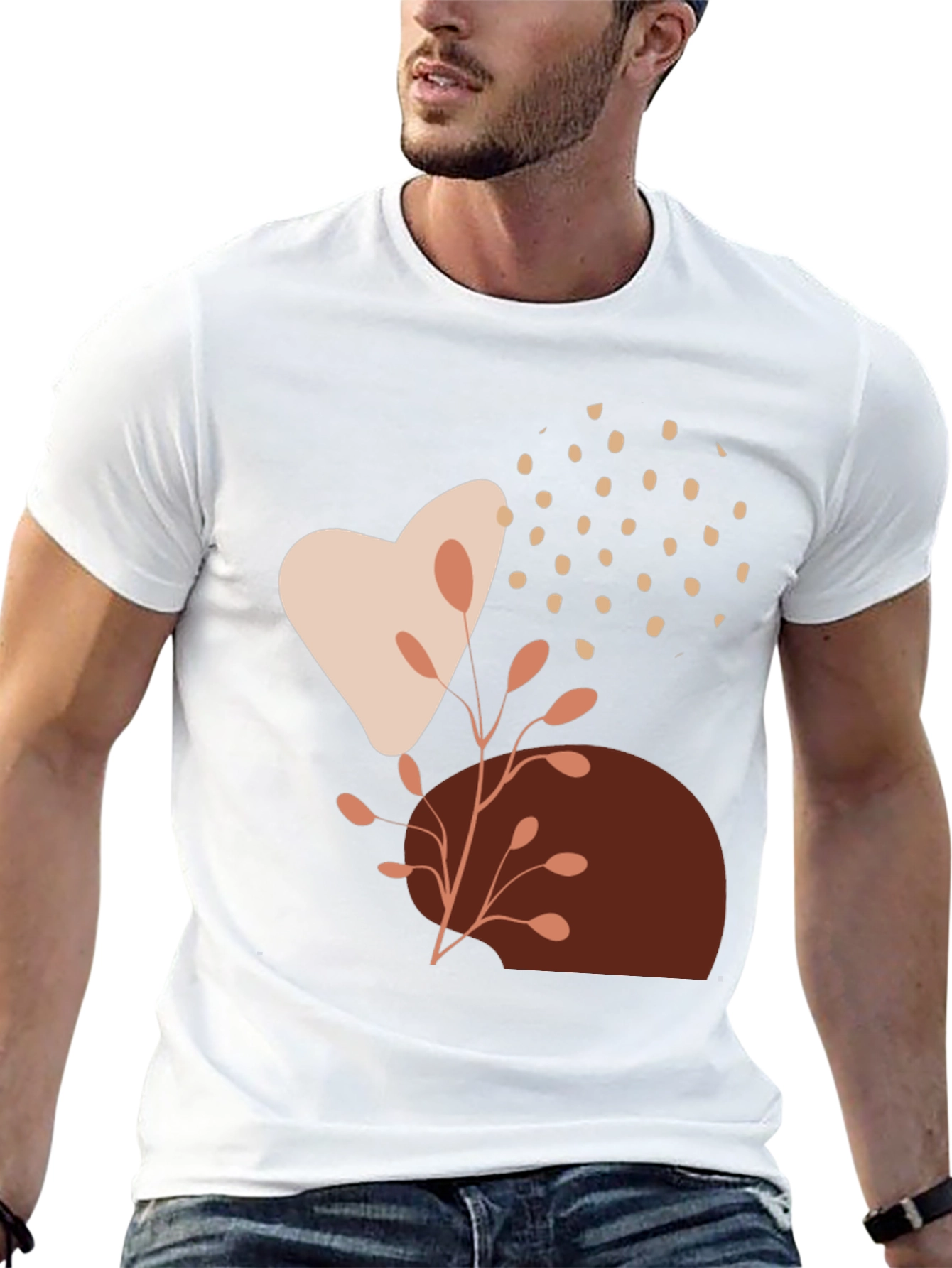 Modern Abstract Graphic Print Black T-Shirt