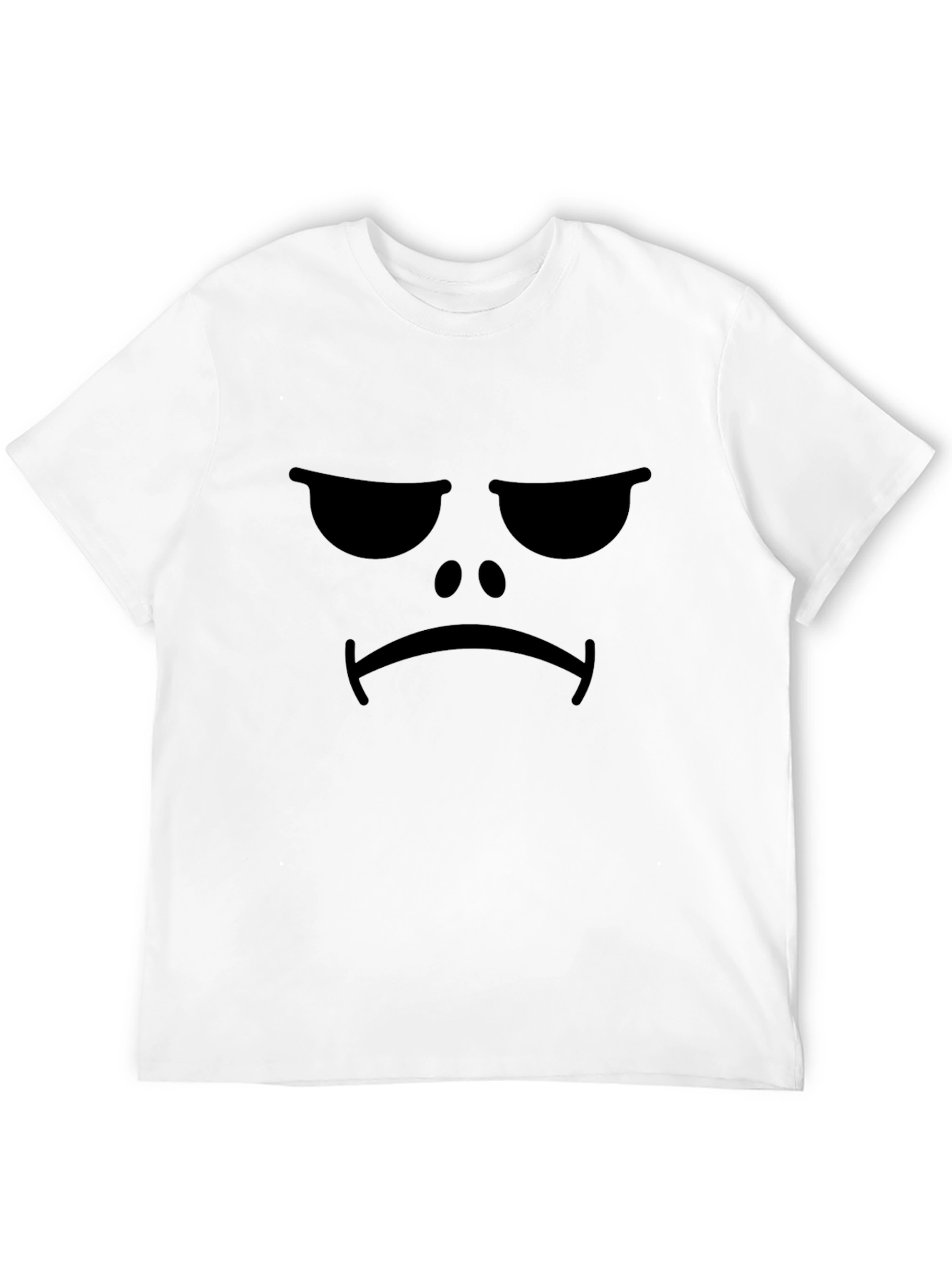 Grumpy Face Graphic Tee - Black Cotton T-Shirt