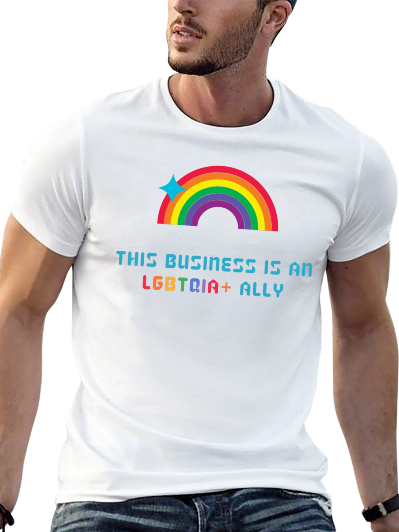 LGBTQIA+ Ally T-Shirt: Rainbow Pride Tee