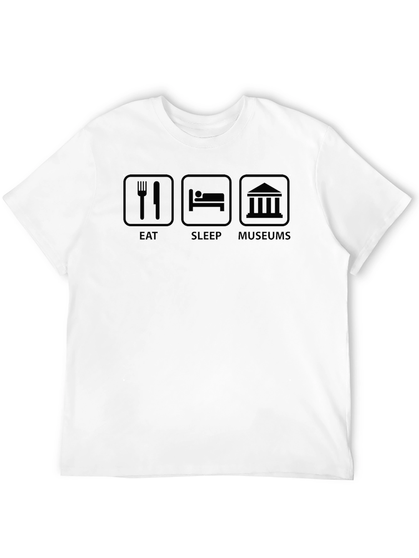 Eat Sleep Museums Black Graphic T-Shirt