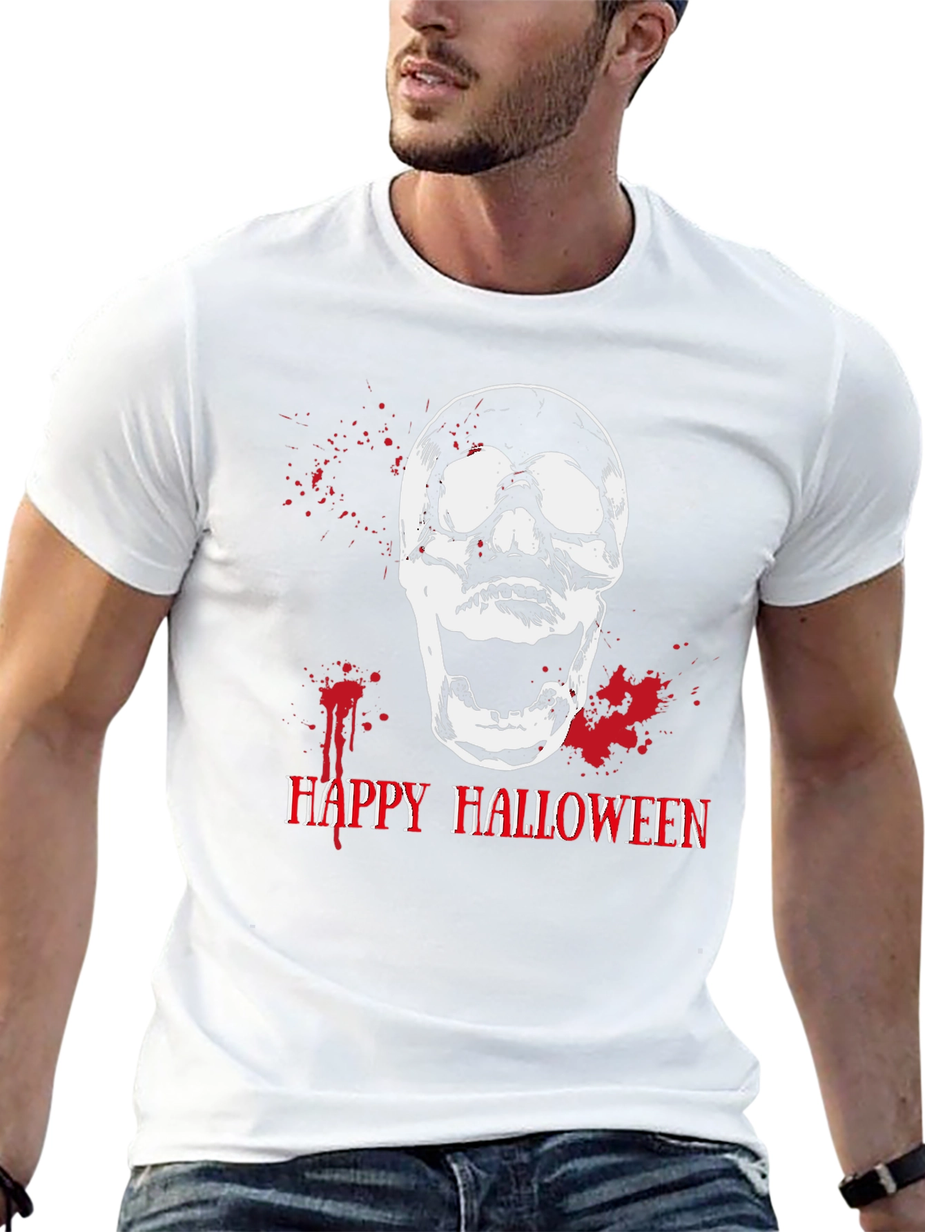 Skull Happy Halloween Graphic Tee