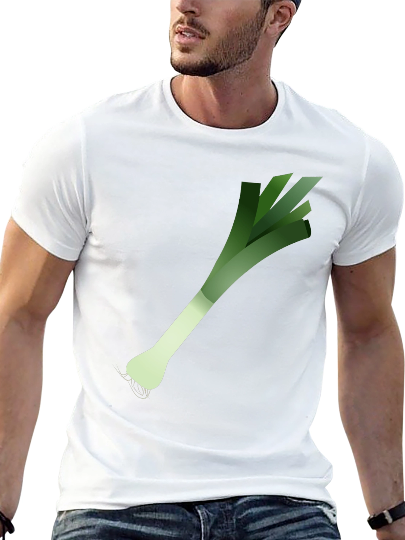 Leek Graphic Print Black T-Shirt