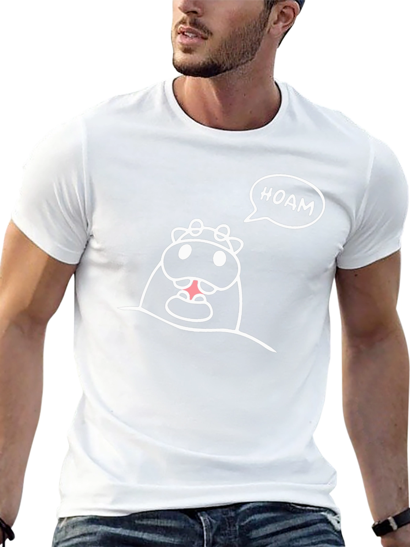 Funny HOAM Cow Graphic Black T-Shirt
