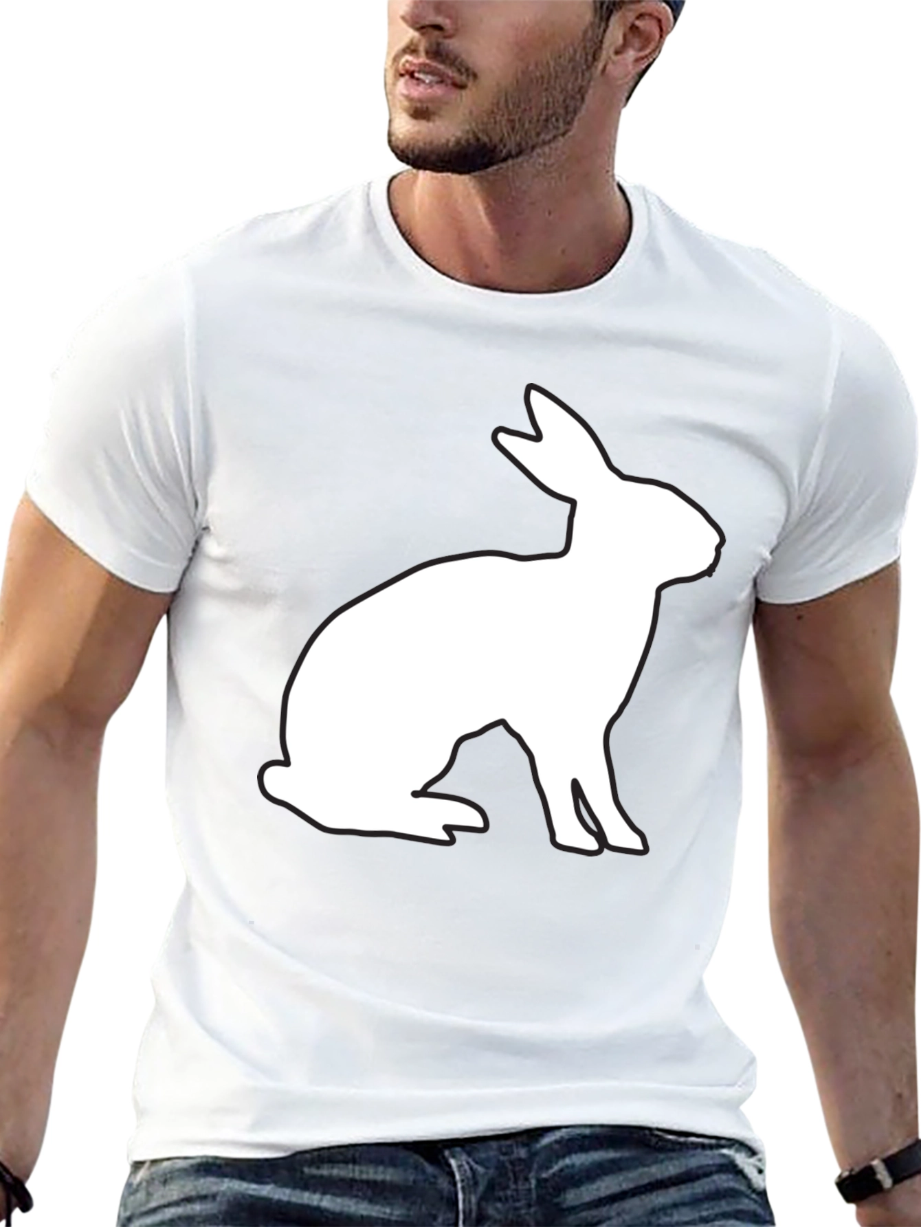 Rabbit Silhouette Black T-Shirt