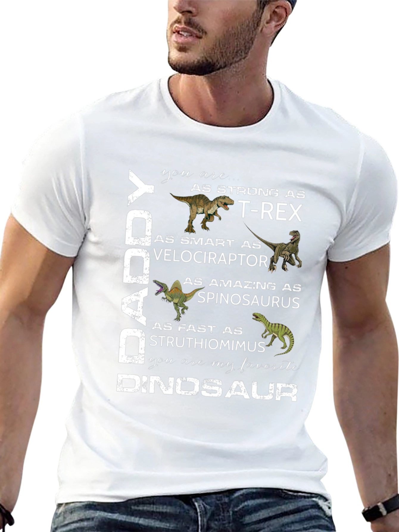 DADDY Dinosaur Graphic T-Shirt Fathers Day Gift
