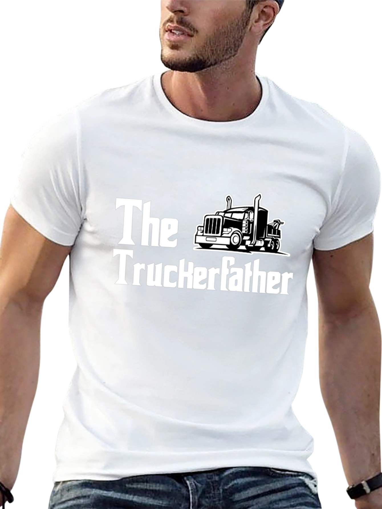 The Truckerfather Black Graphic T-Shirt