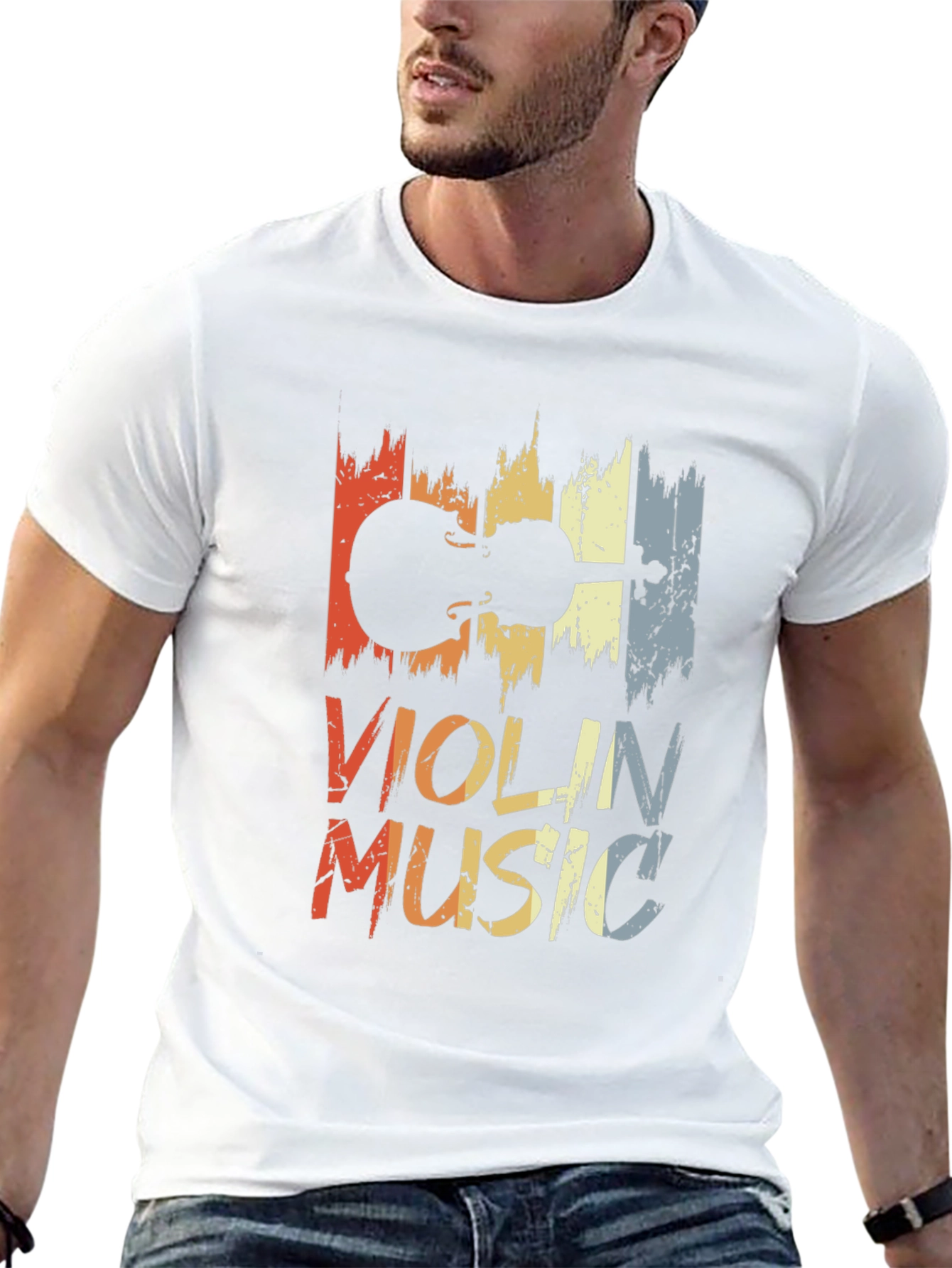 Violin Music Graphic Tee - Retro Style