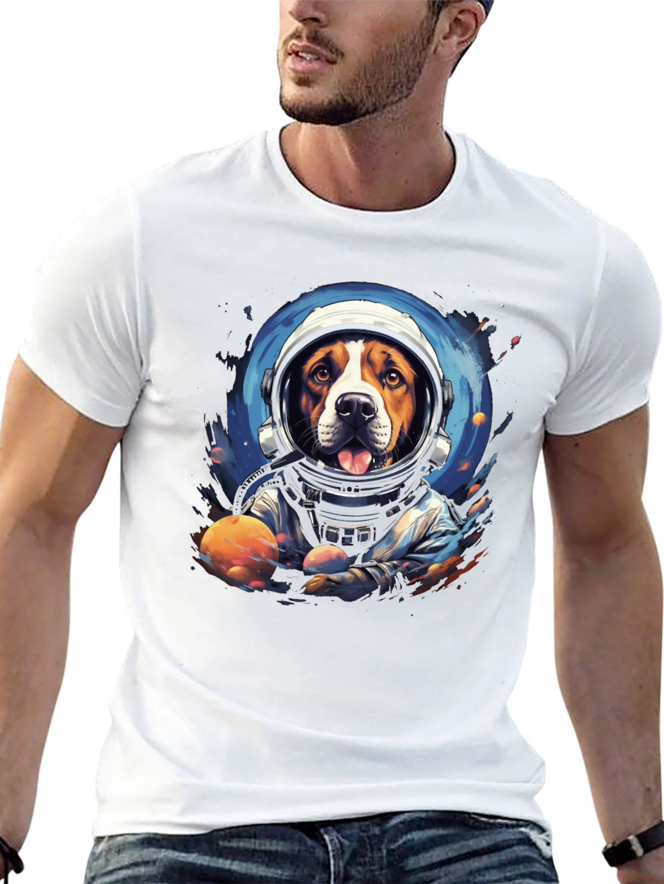 Dog Astronaut Graphic T-Shirt