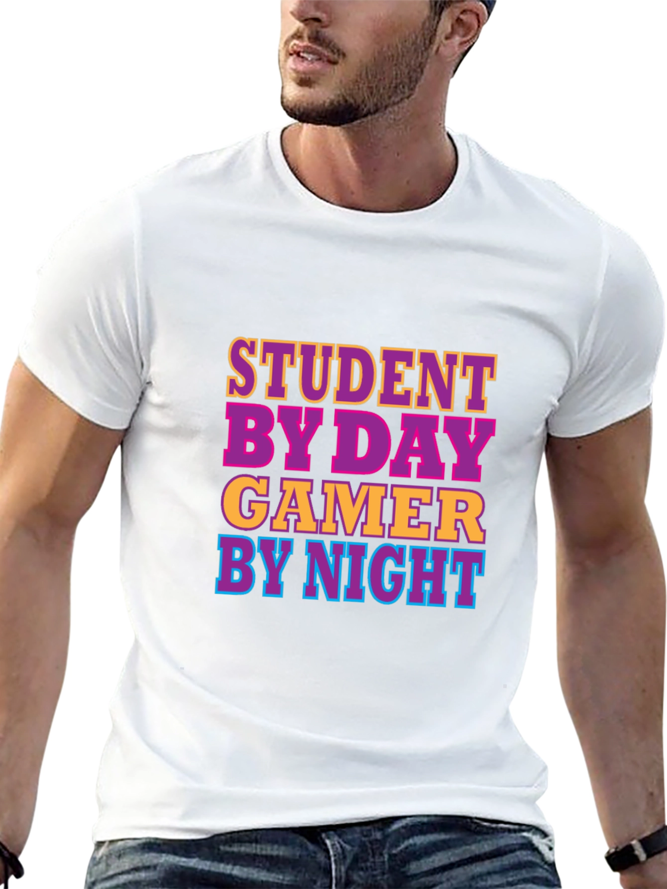 Student By Day Gamer By Night Black T-Shirt