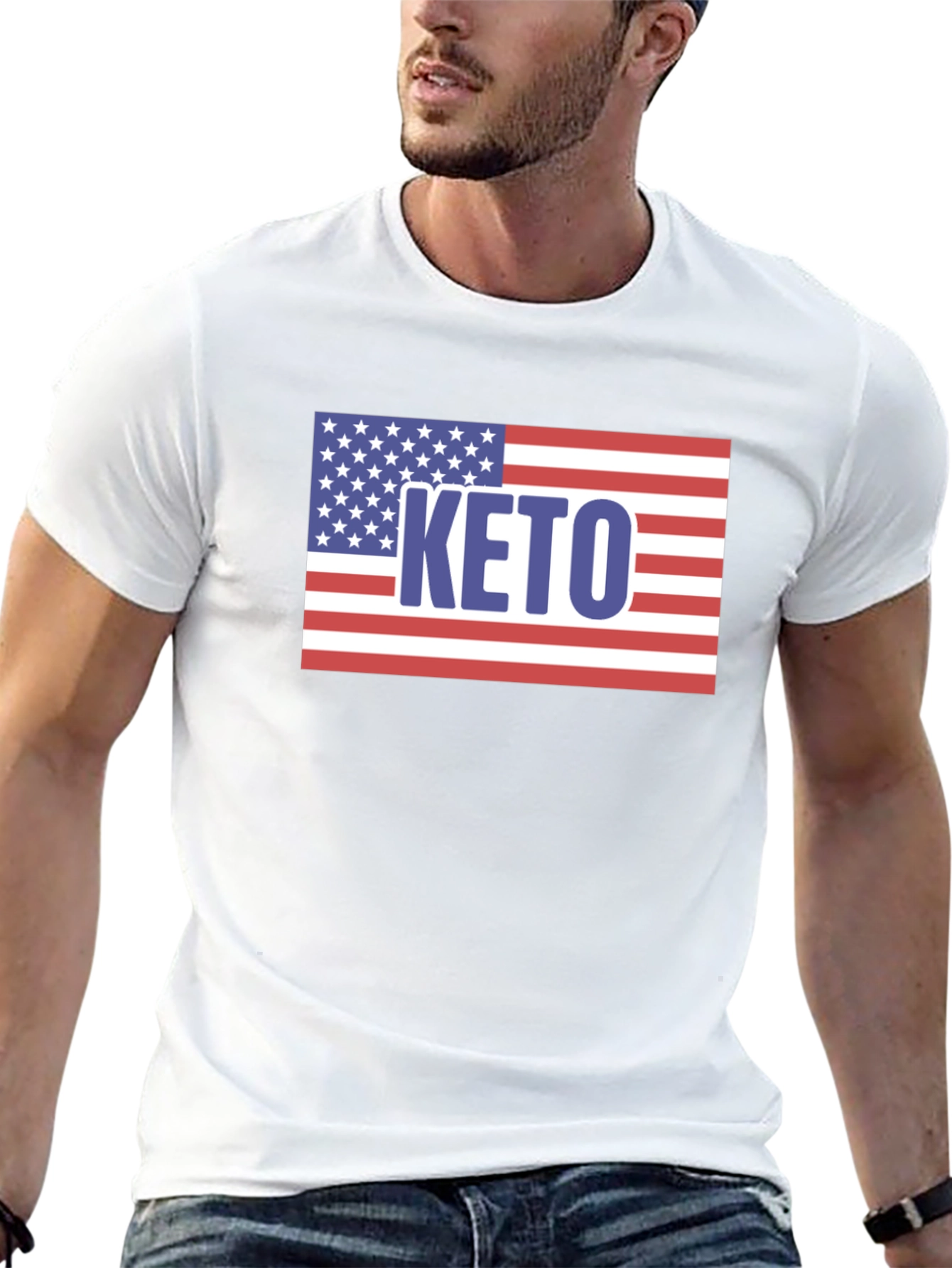 Keto American Flag Graphic T-Shirt