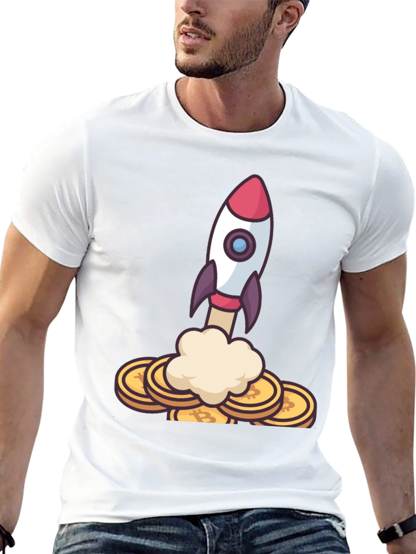 Bitcoin Rocket Launch T-Shirt - Crypto Moonshot!