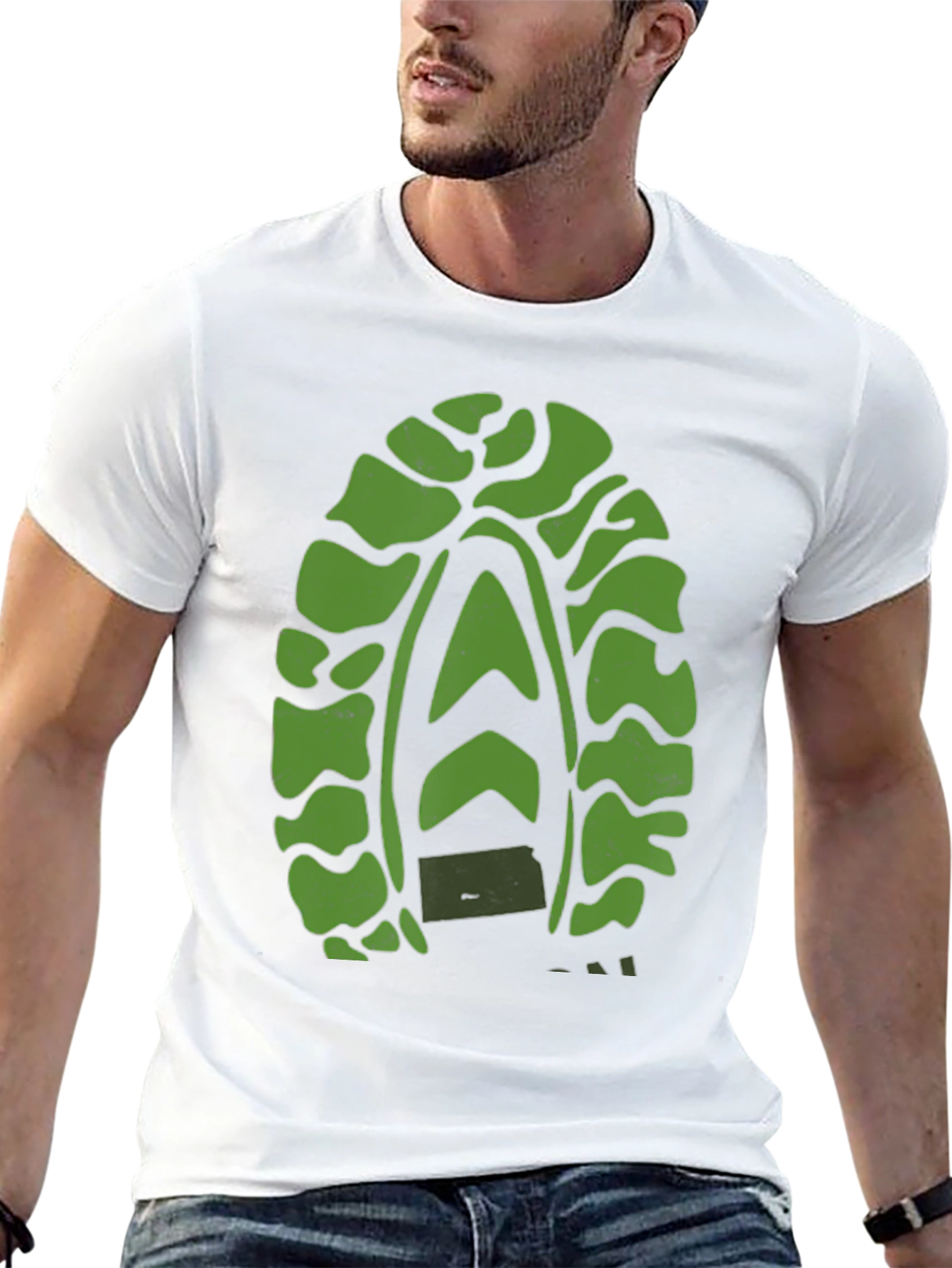 Green Tread Graphic Black T-Shirt