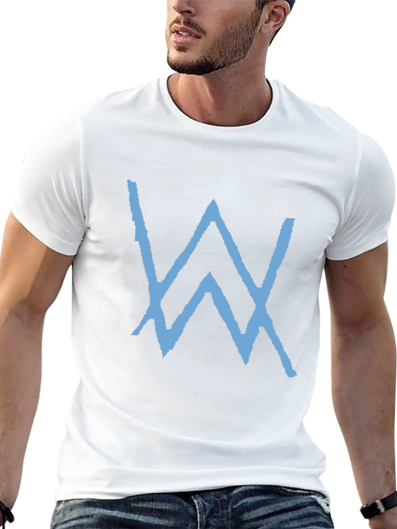 Black T-Shirt with Blue W Logo