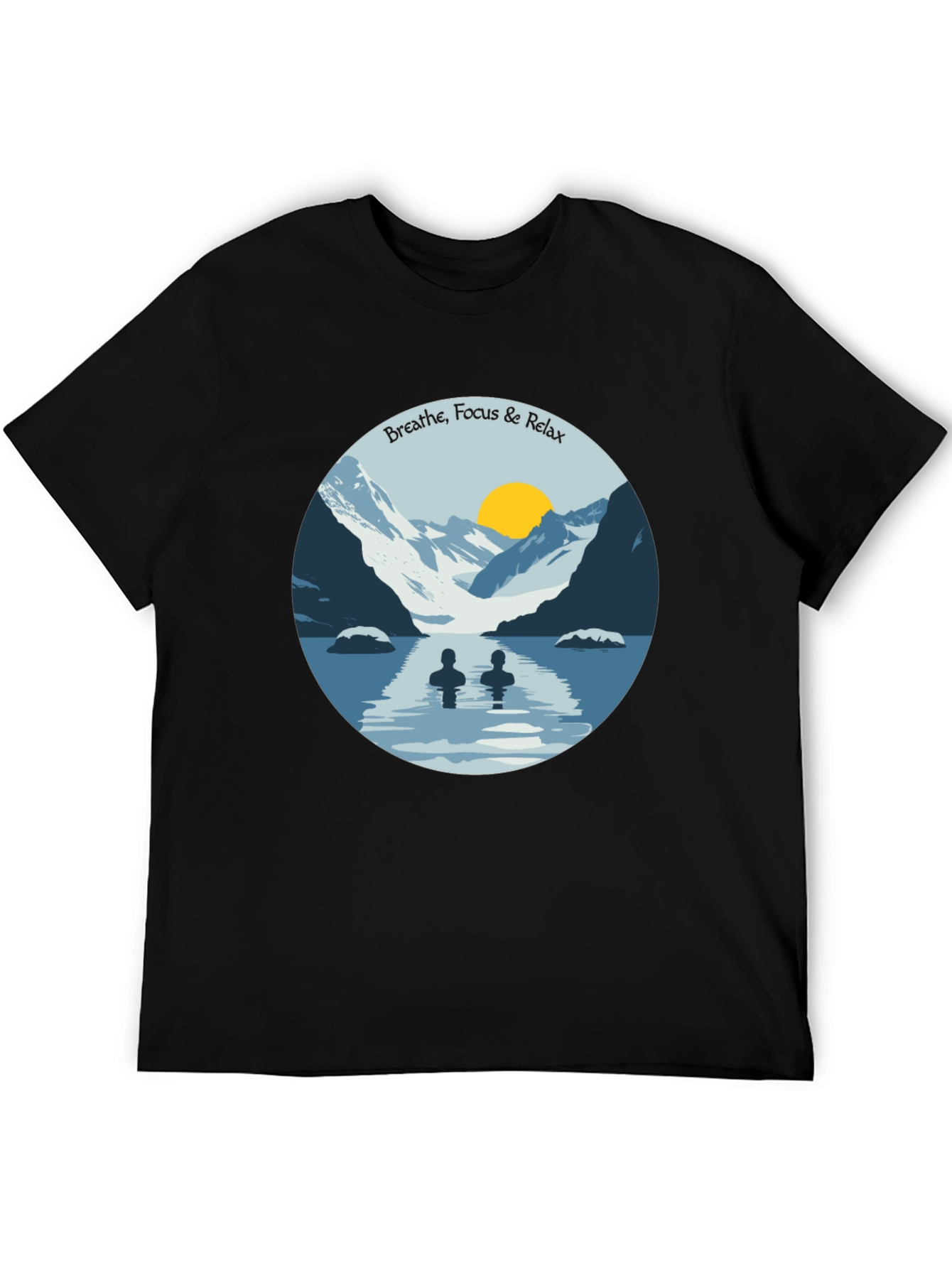 Breathe Focus Relax Graphic Tee - Black