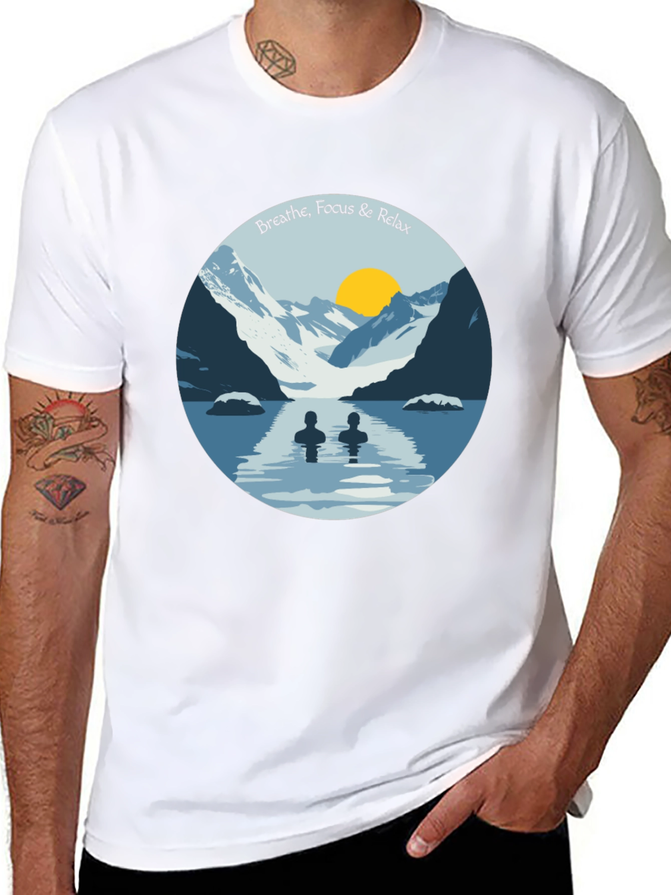 Breathe Focus Relax Graphic Tee - Black