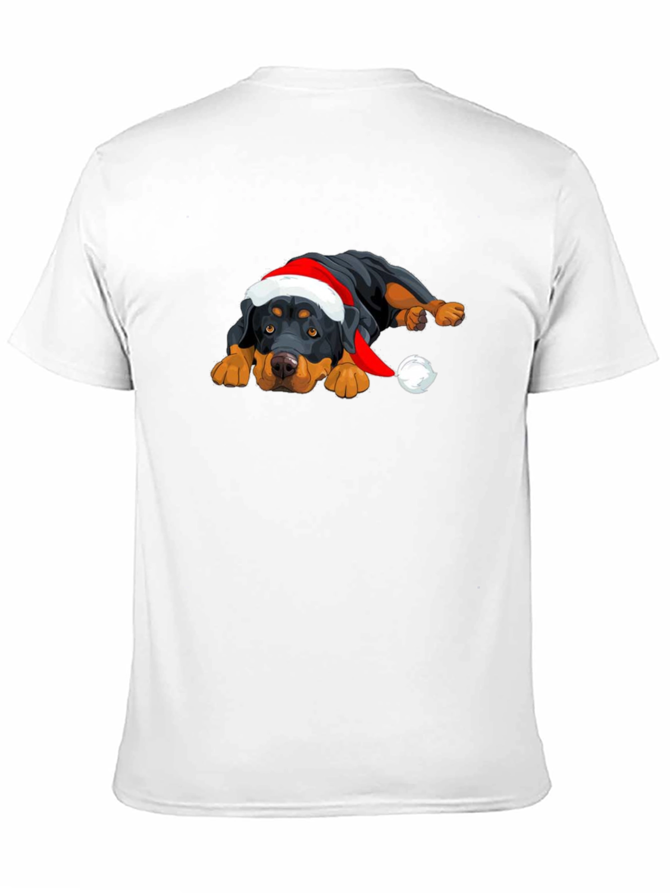 Rottweiler Christmas T-Shirt - Cute Dog Santa Hat Tee