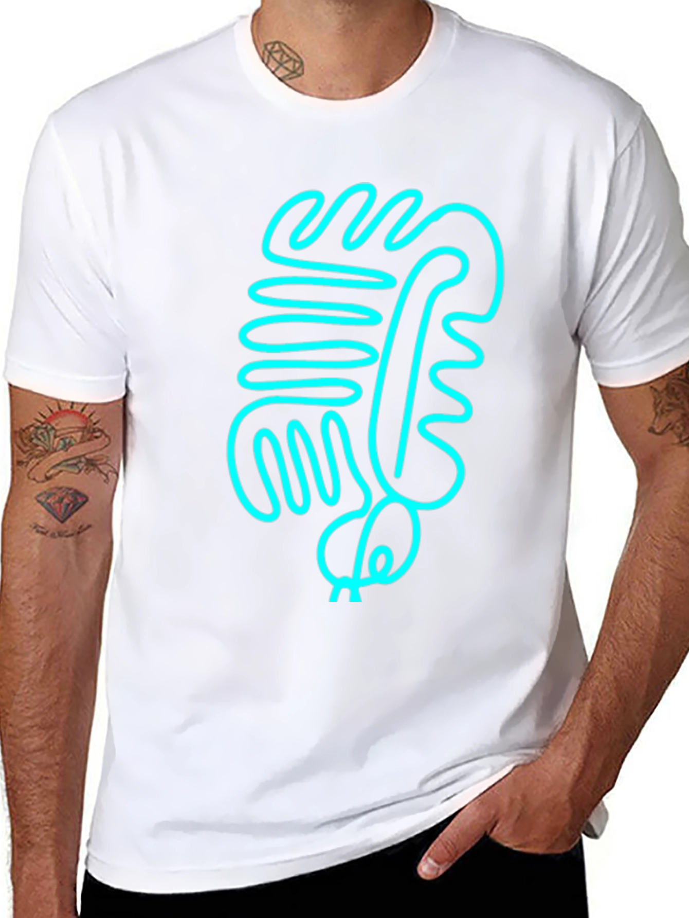 Abstract Line Art Graphic Tee - Modern Style
