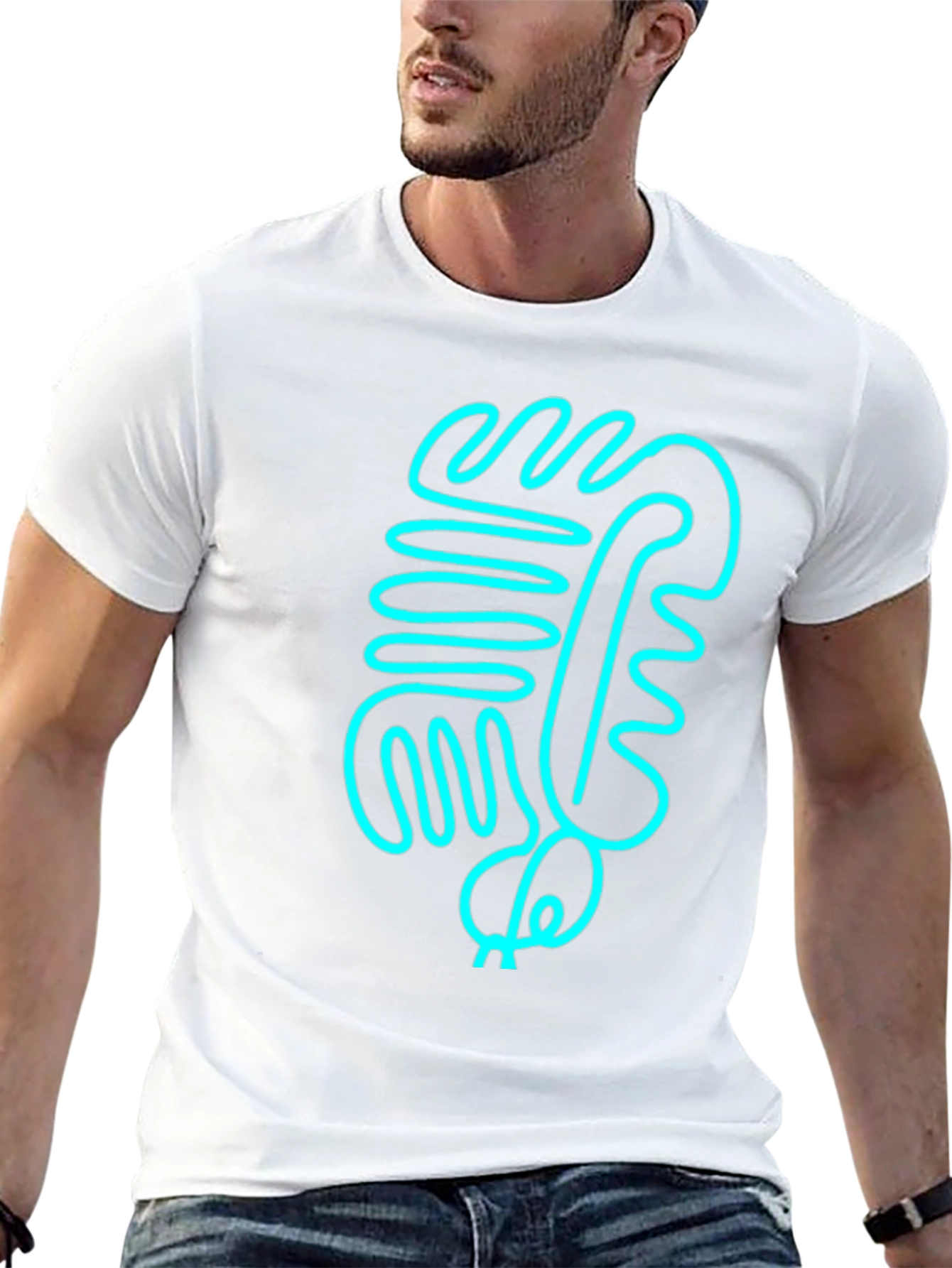 Abstract Line Art Graphic Tee - Modern Style
